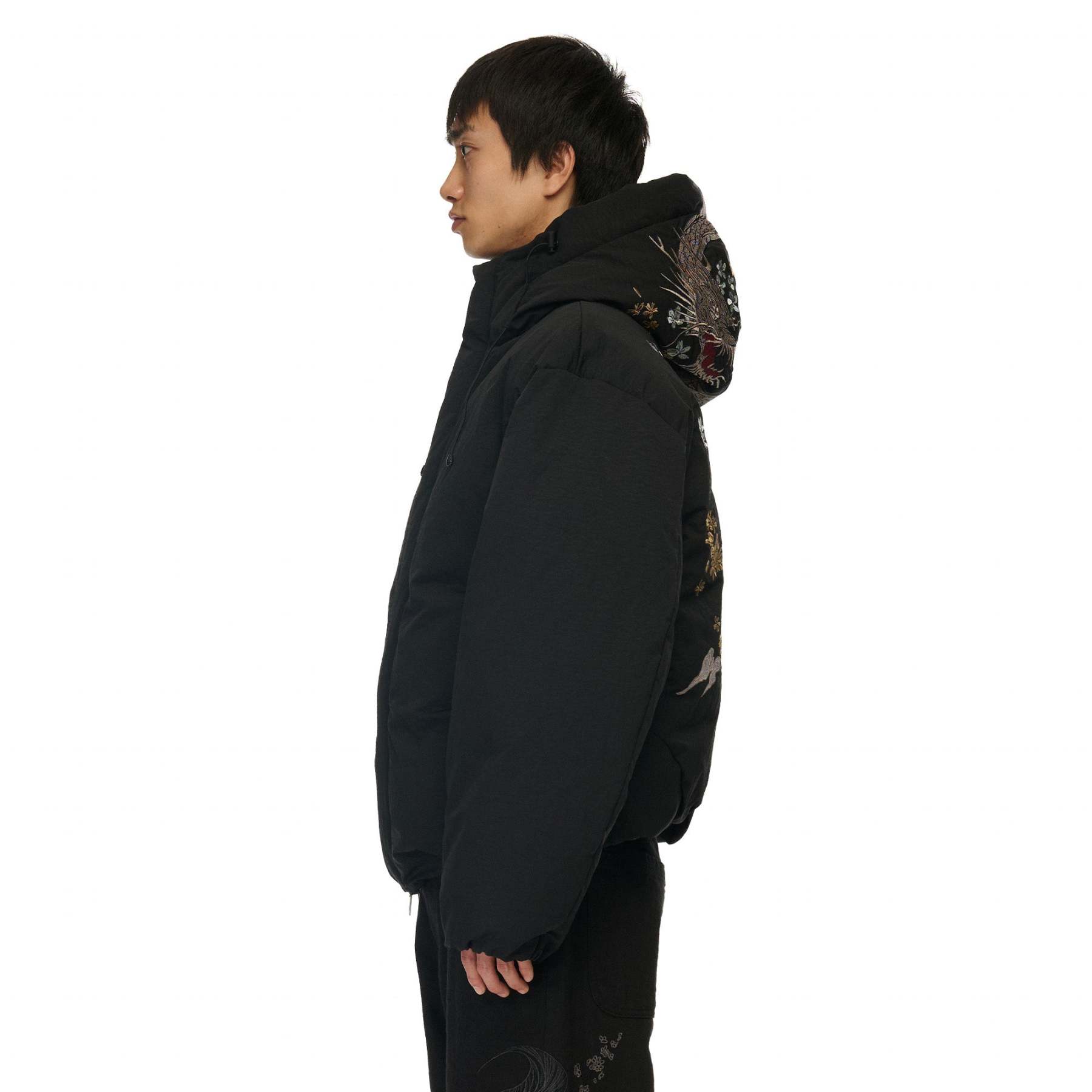 "yakuza" down Puffer jacket black-Fineriform