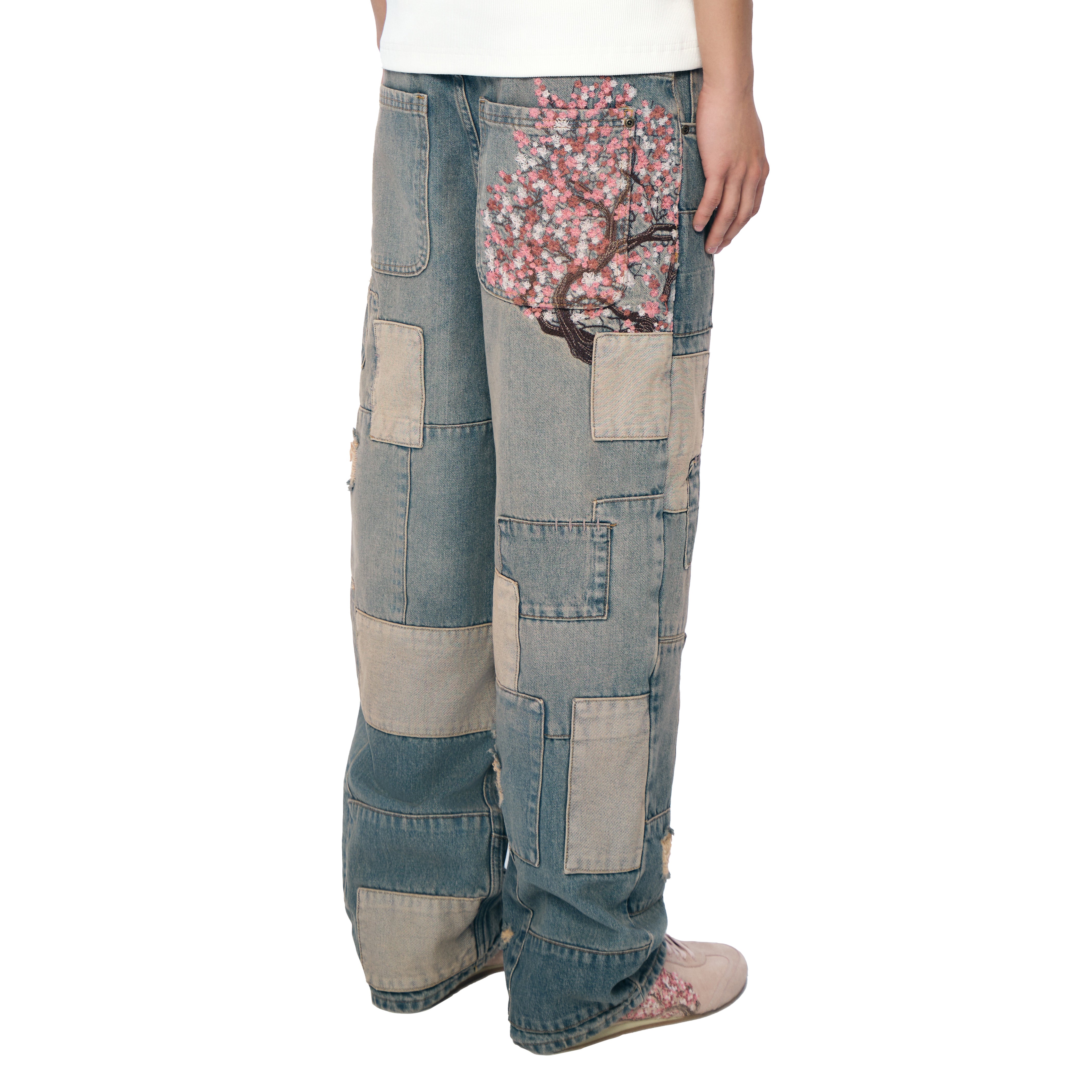 "blossom v2" patchwork Denim light blue-Fineriform