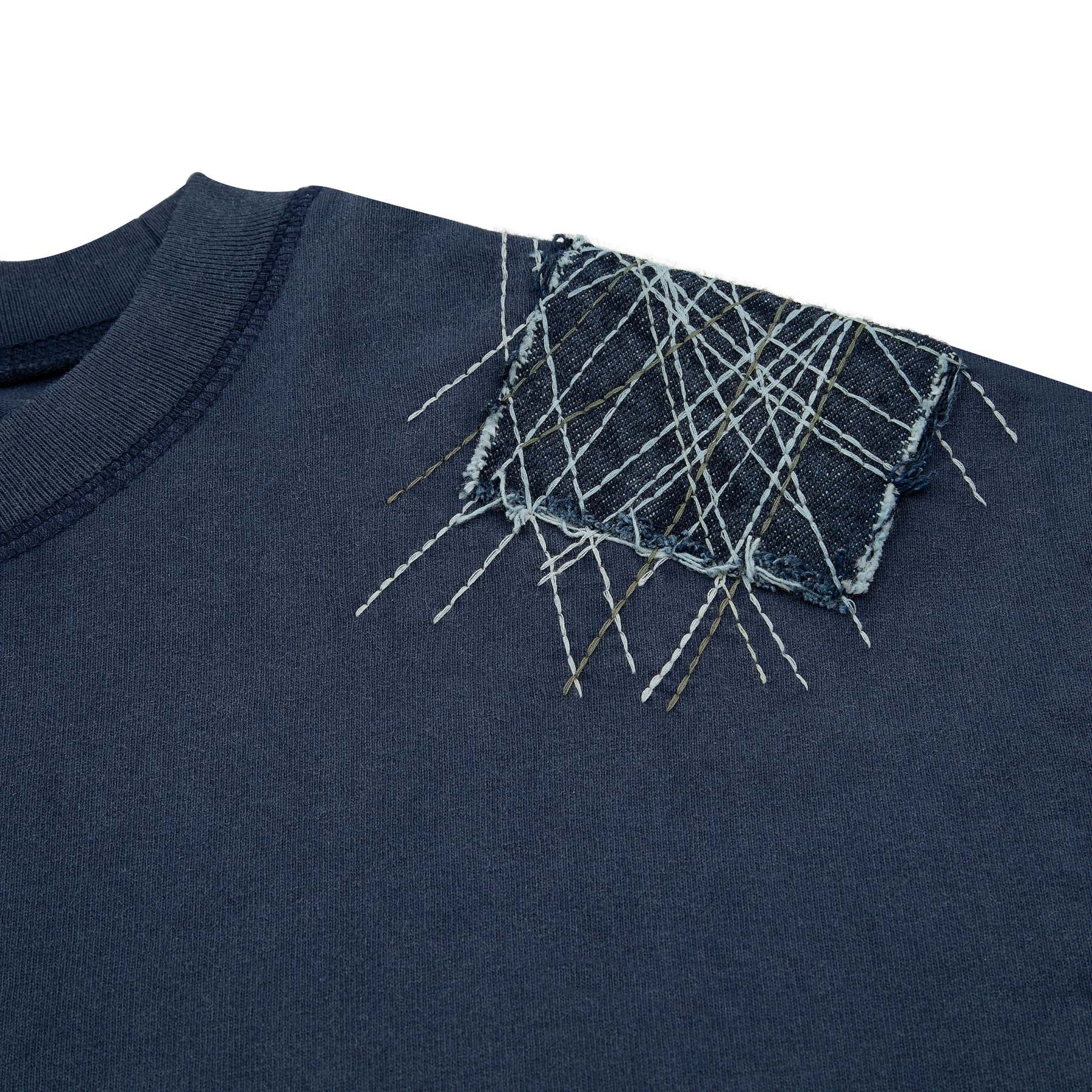 "sashiko" T Shirt navy-Fineriform