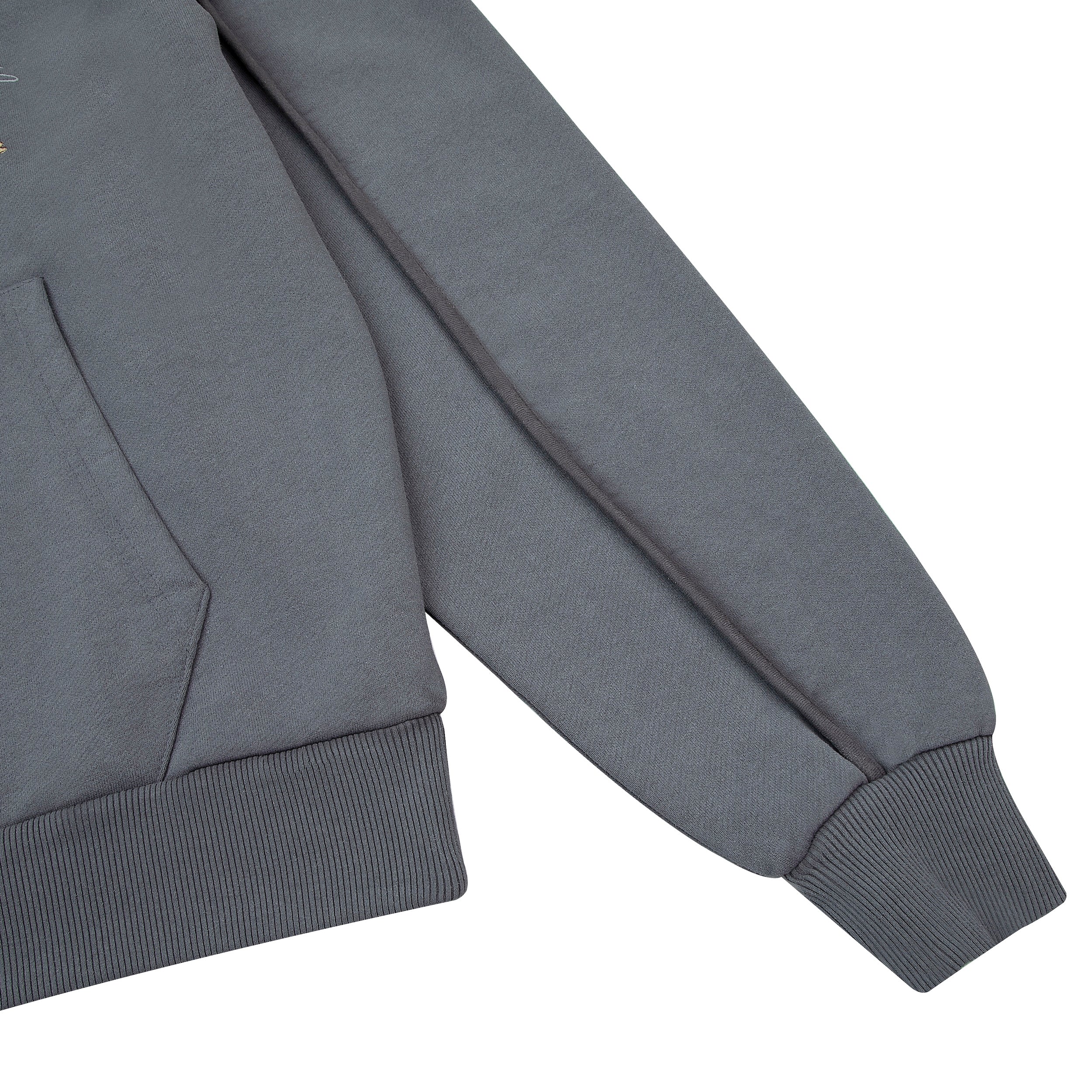 "sashiko" Hoodie grey-Fineriform