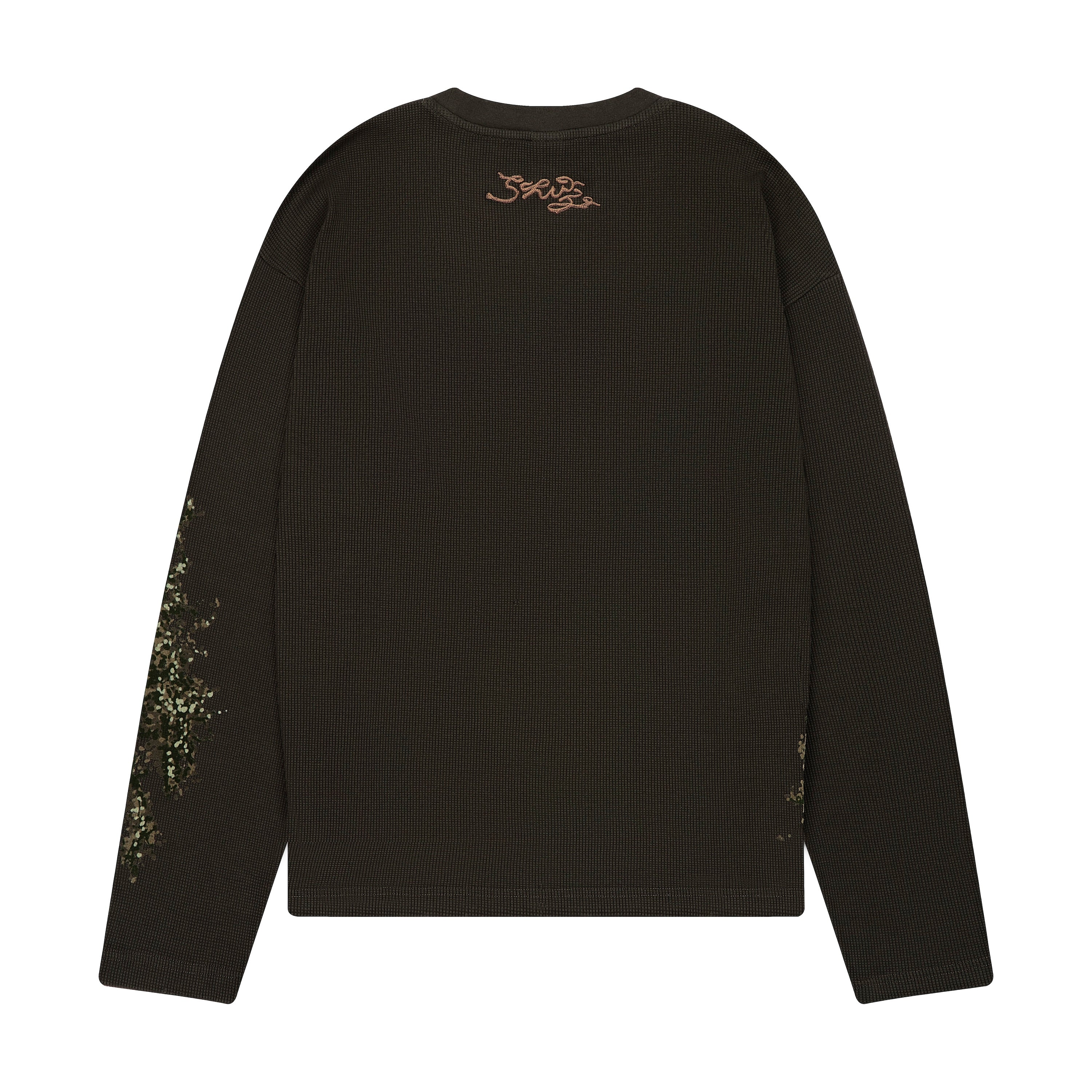 "NYC to RIO" waffle Longsleeve dark forest green-Fineriform