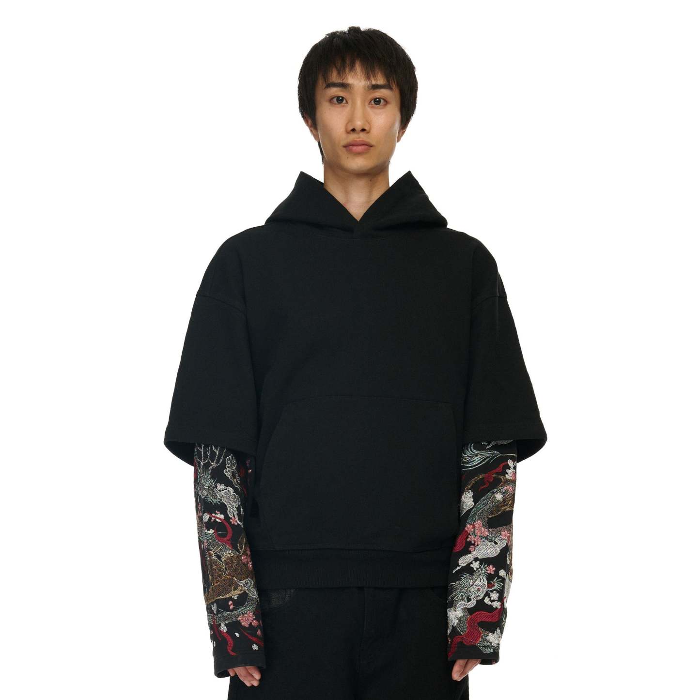 "yakuza" double sleeve Hoodie-Fineriform