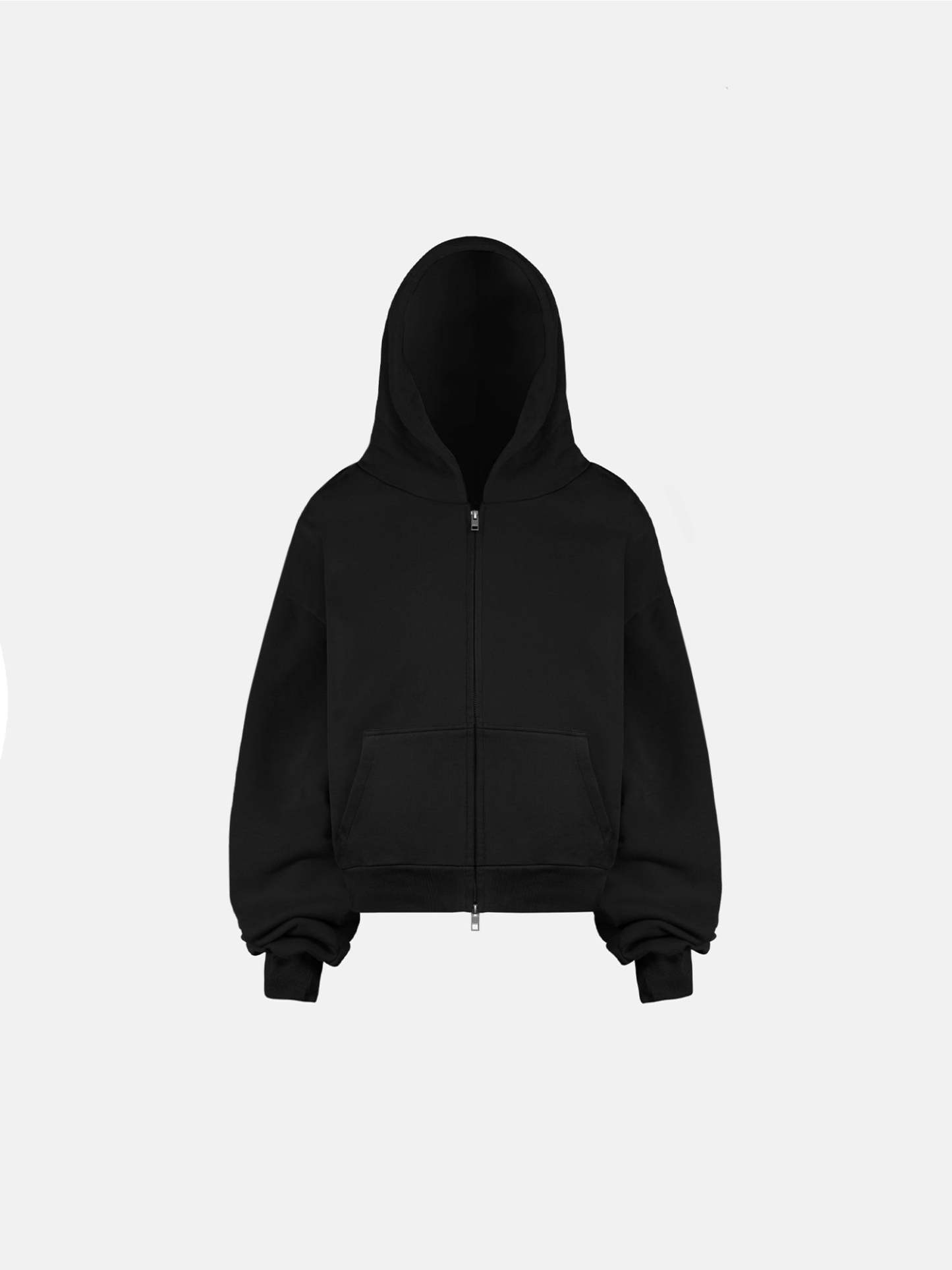THE BLANC ZIP HOODIE - BLACK-Fineriform