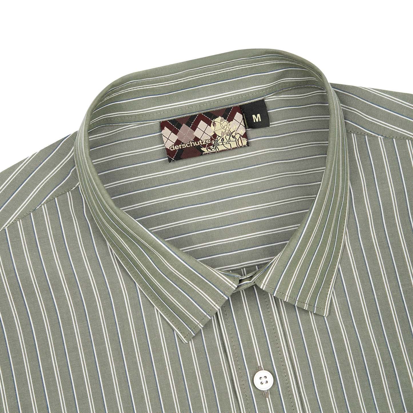 "garden of eden" green-white striped Shirt-Fineriform