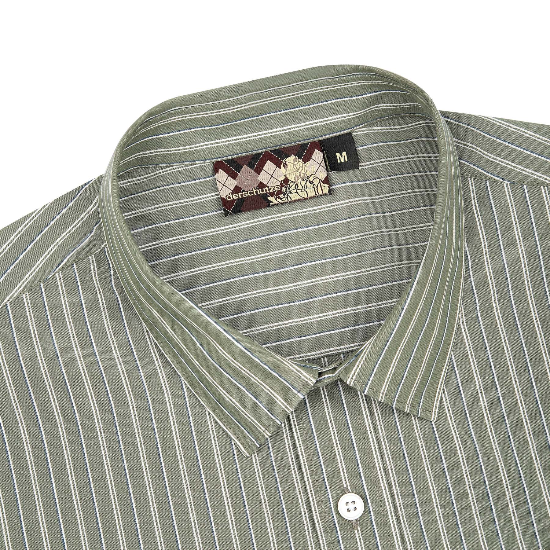 "garden of eden" green-white striped Shirt-Fineriform