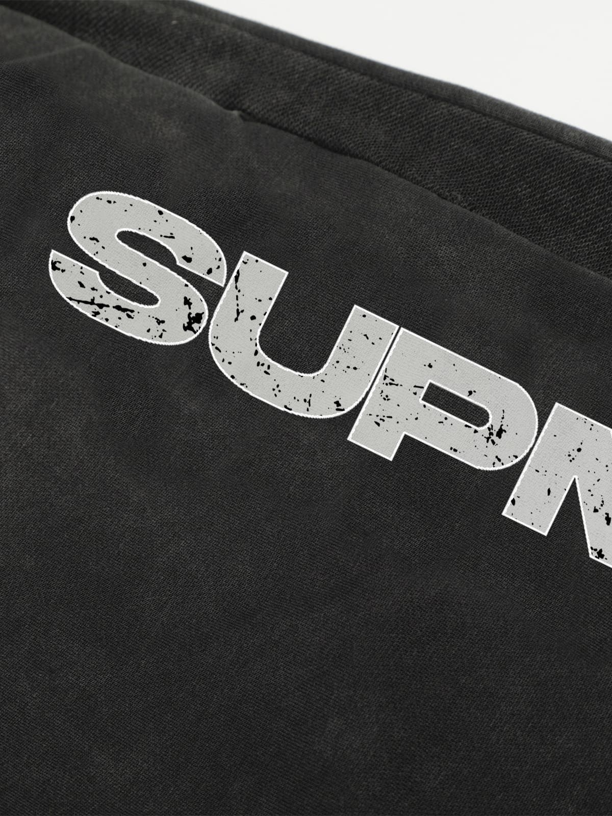 Street Washed Mottled Rivet Letter Print Baggy Sweatpants-Fineriform