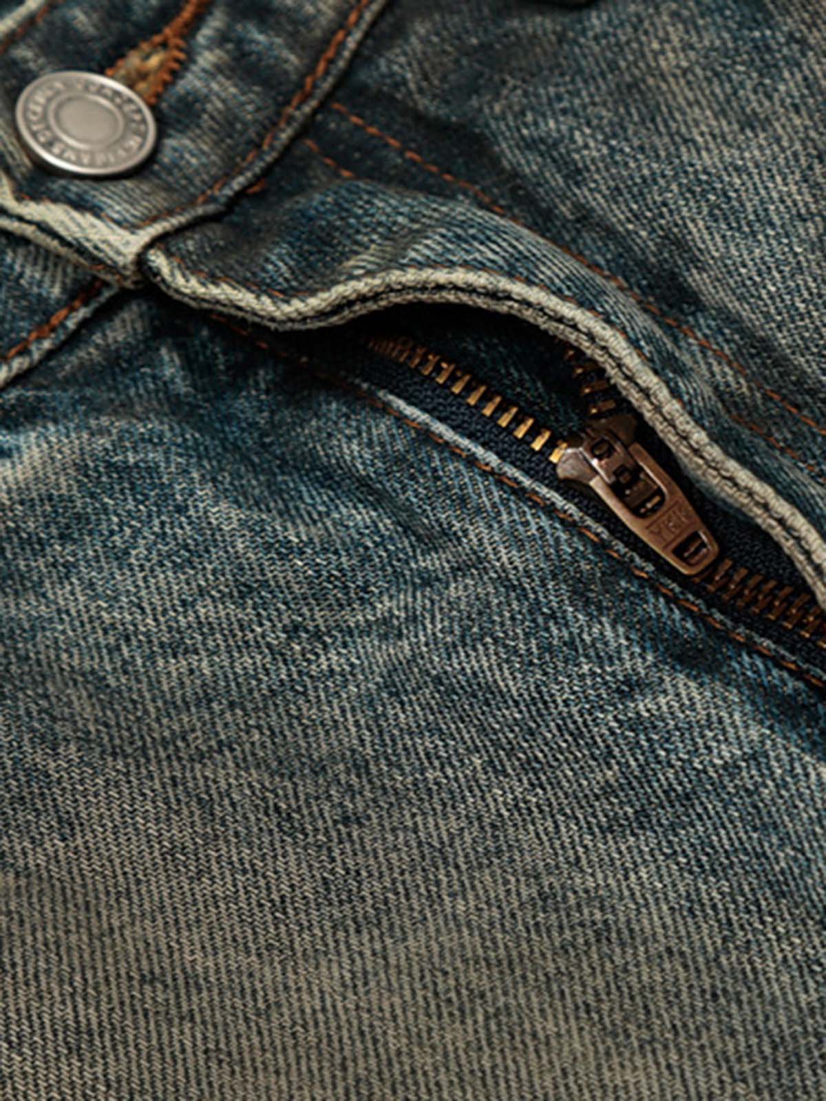 Vintage Mud-Dyed Distressed Barrel Jeans - 2537-Fineriform