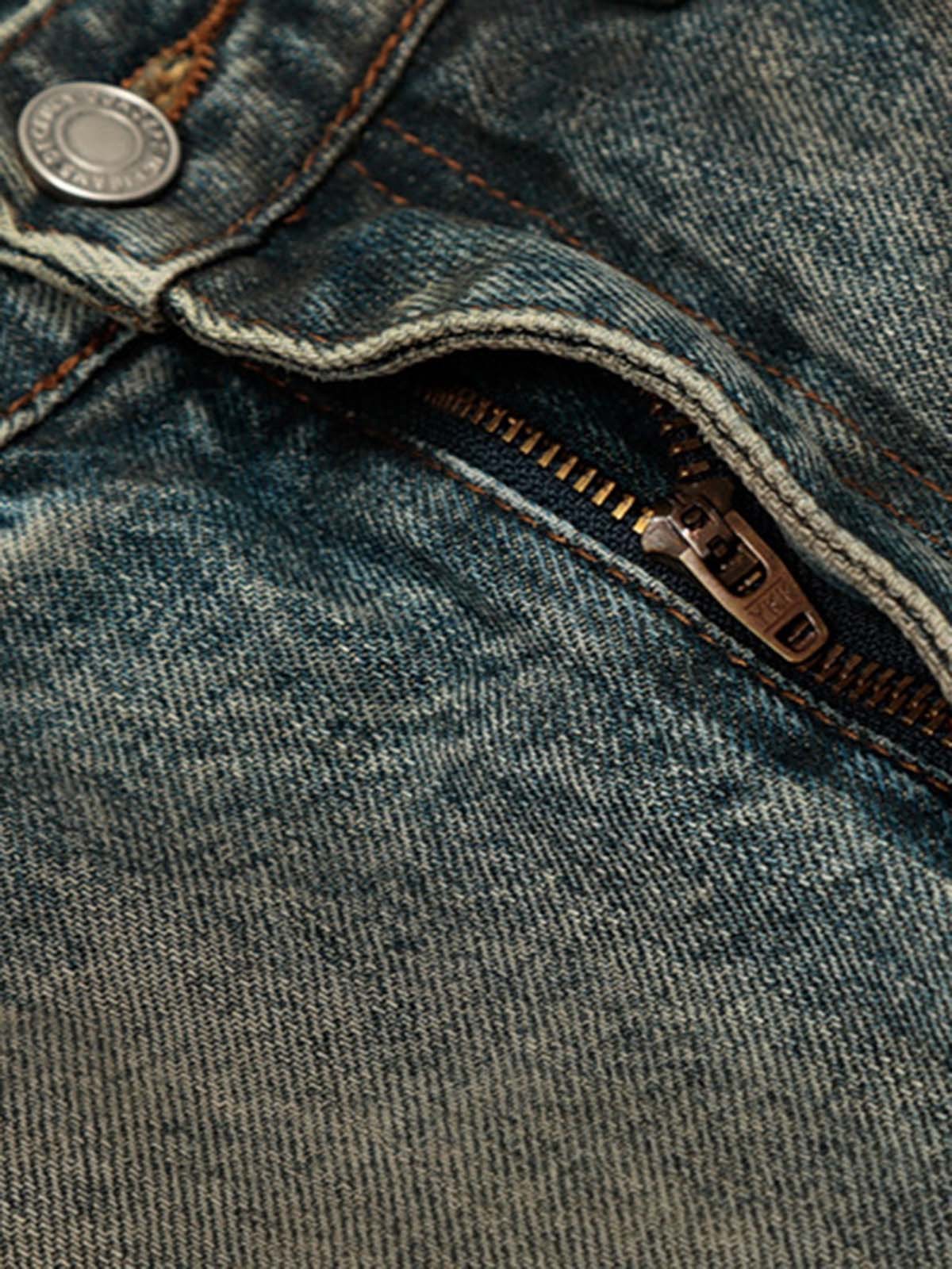 Vintage Mud-Dyed Distressed Barrel Jeans - 2537-Fineriform