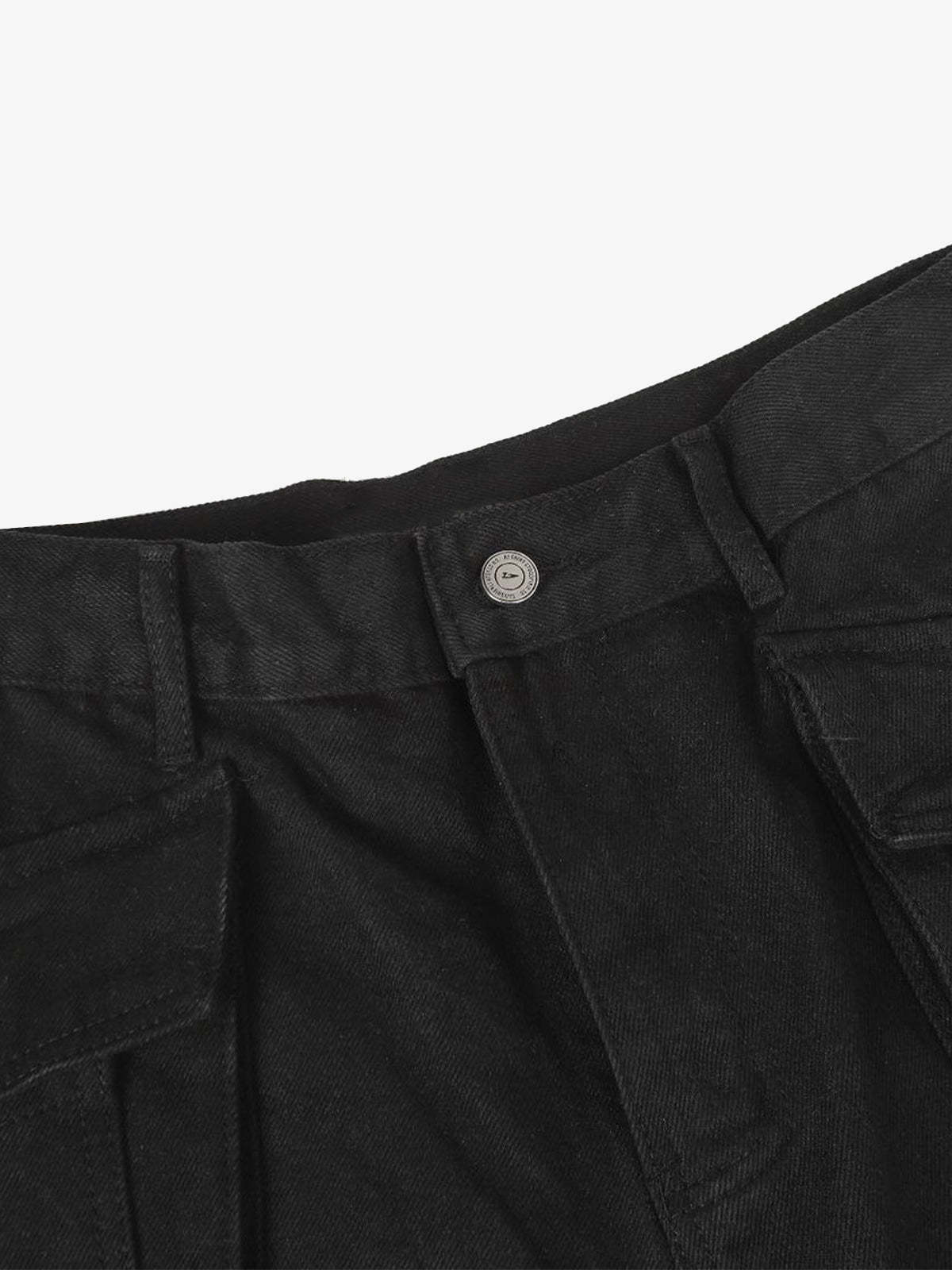 Retro Camouflage Faux Two-Piece Detachable Patchwork Pants-Fineriform