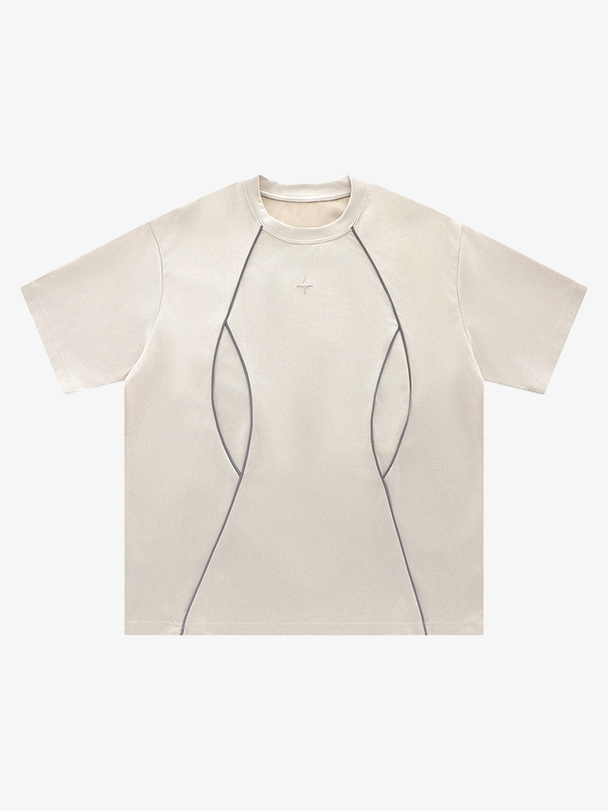 Functional Deconstructed Split Short-Sleeved T-Shirt - 2437-Fineriform