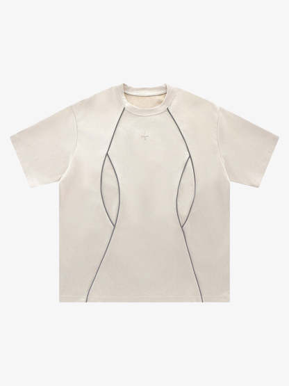 Functional Deconstructed Split Short-Sleeved T-Shirt - 2437-Fineriform