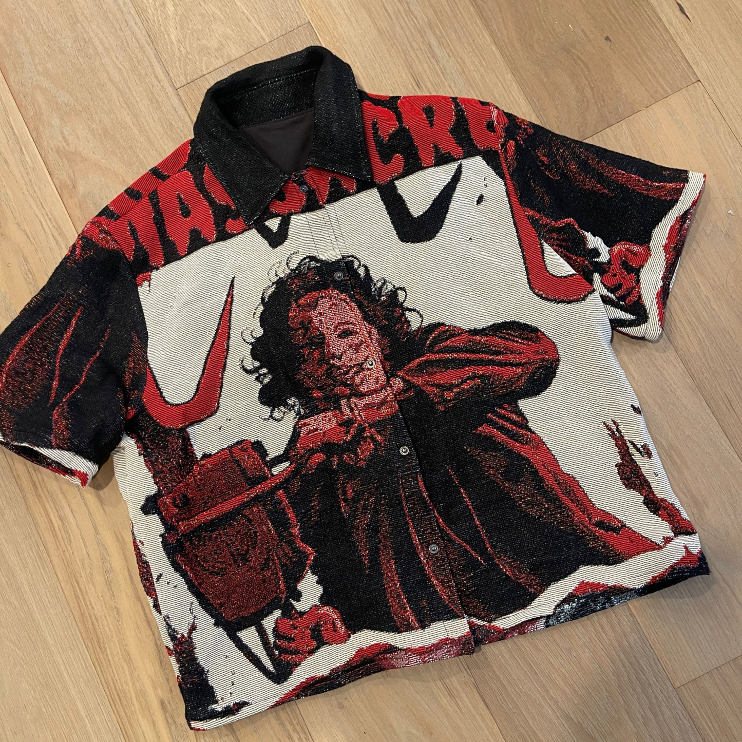 Vintage Horror Movie Tapestry Shirt Jacket-Fineriform