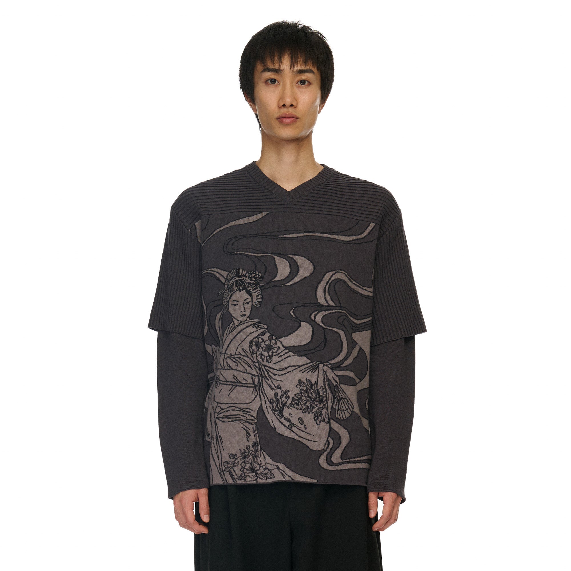 "yakuza" Layered knitted Jersey-Fineriform