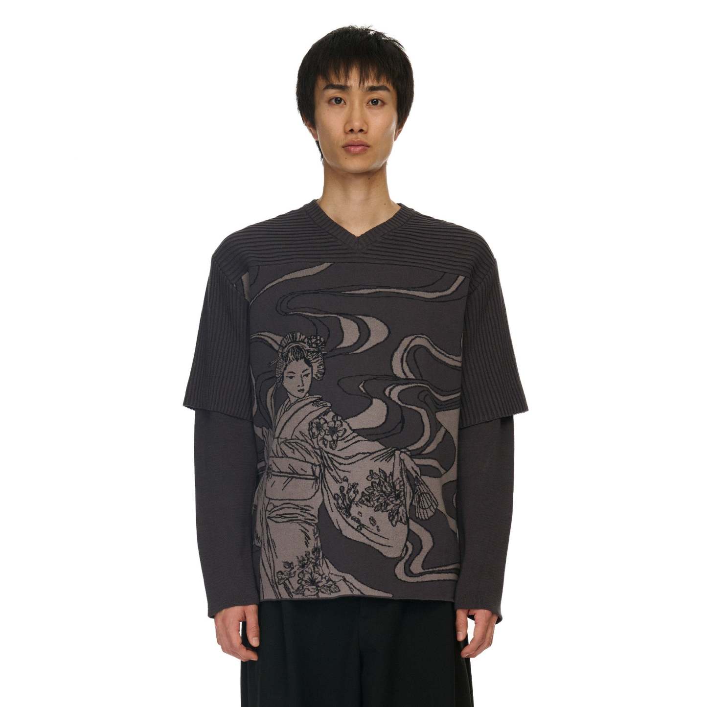 "yakuza" Layered knitted Jersey-Fineriform