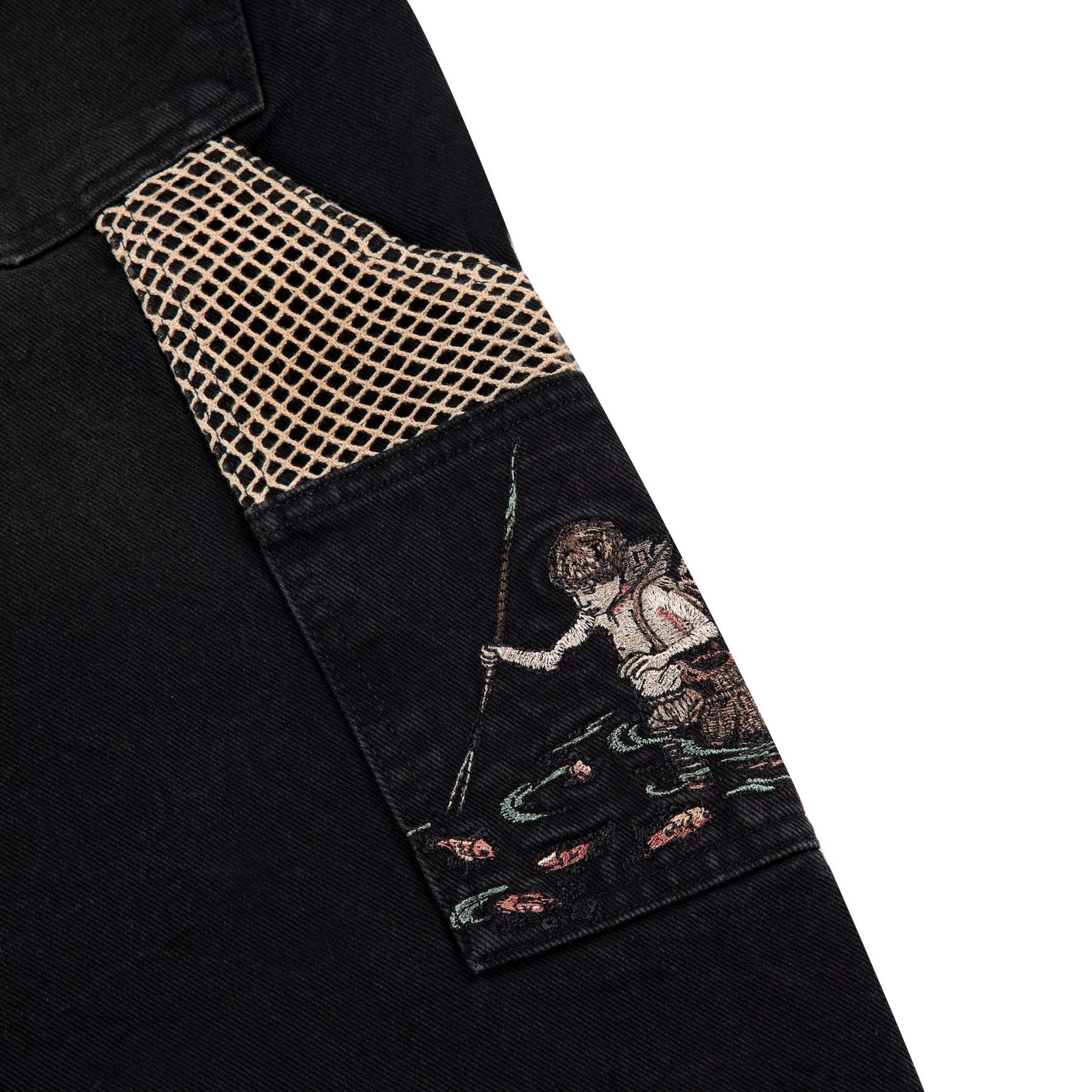 "lotus" Jorts black fishnet-Fineriform