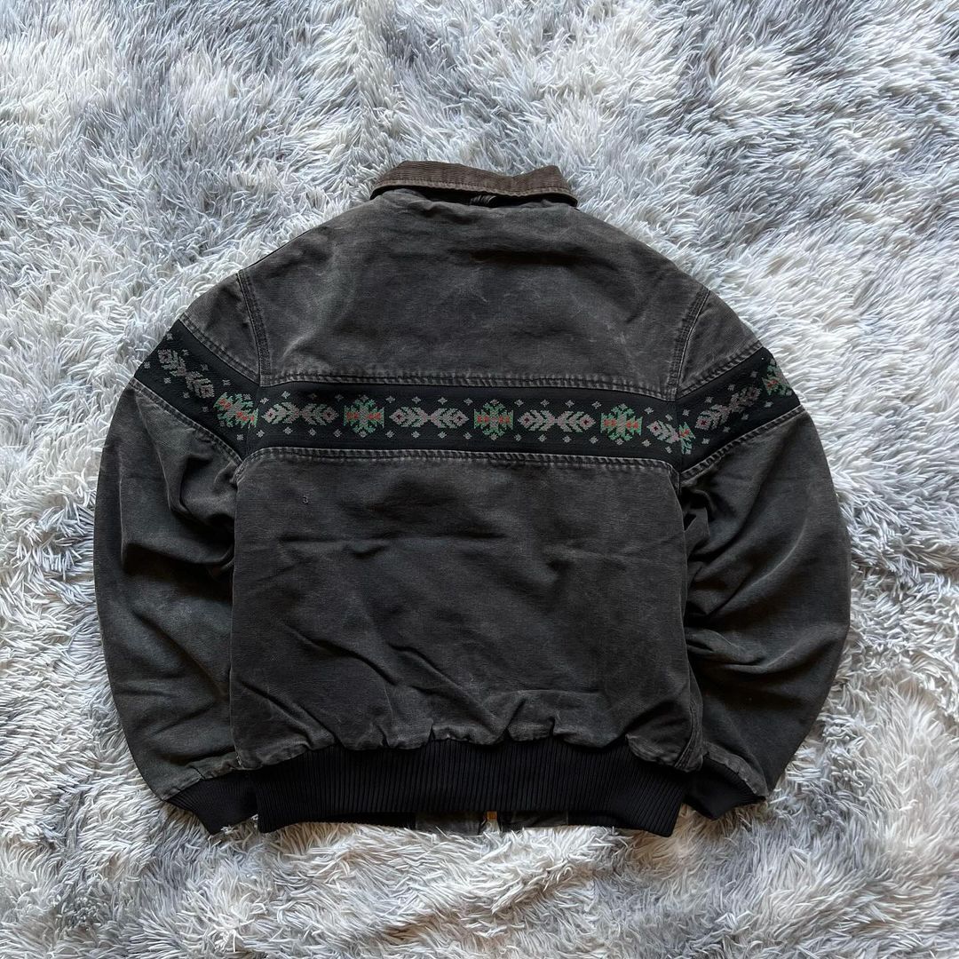 Vintage Tribal Zip-Up Warm Lined Jacket-Fineriform