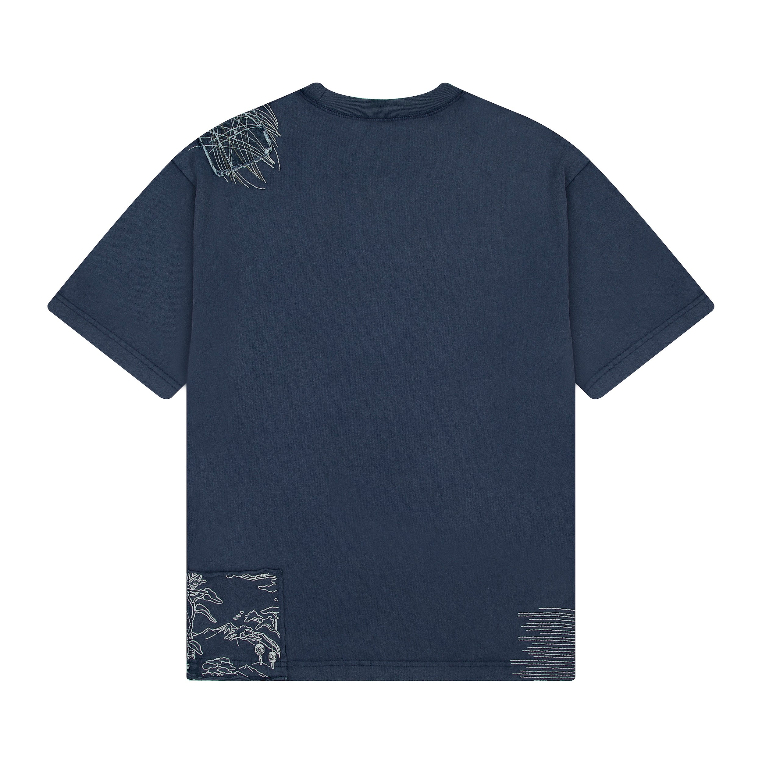 "sashiko" T Shirt navy-Fineriform
