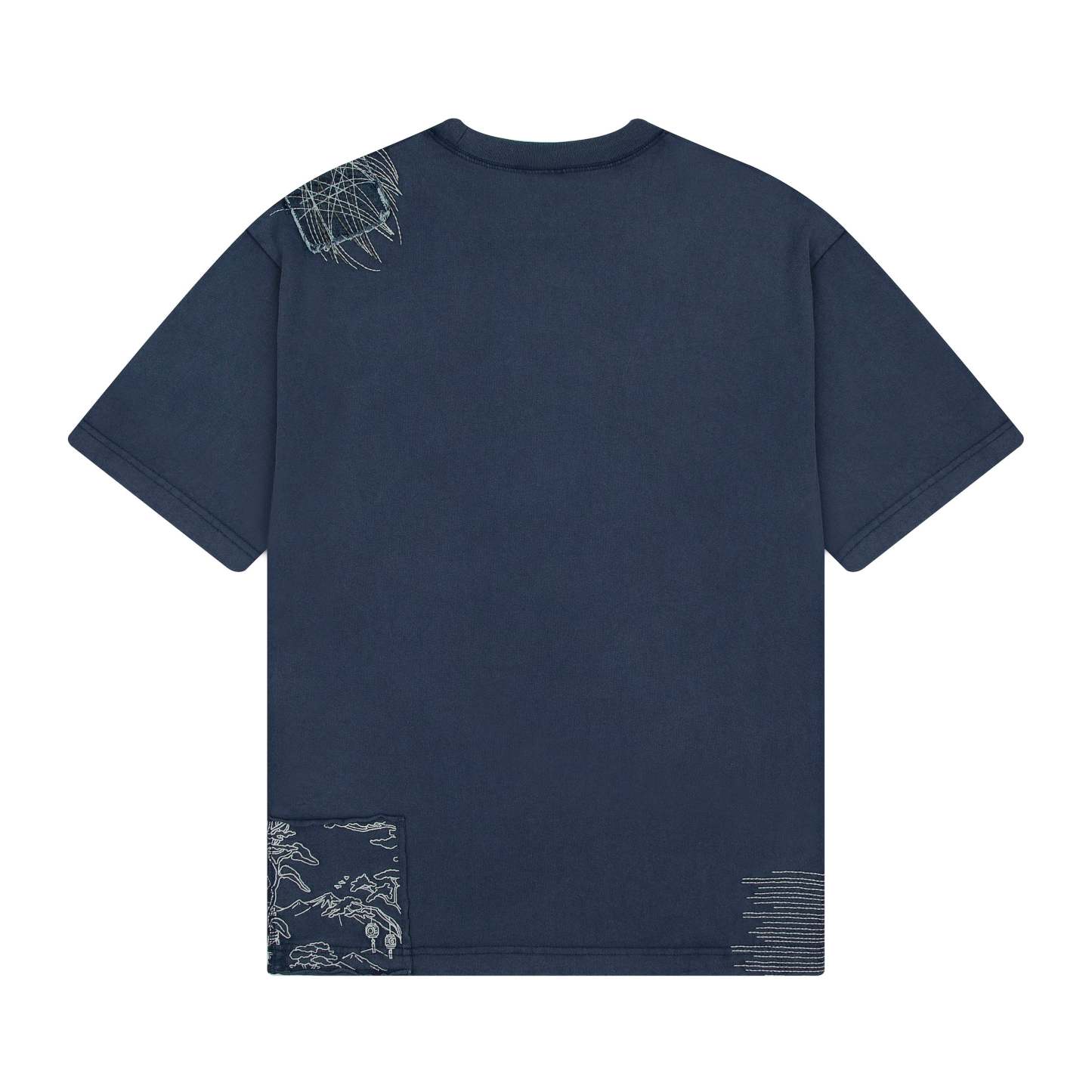 "sashiko" T Shirt navy-Fineriform