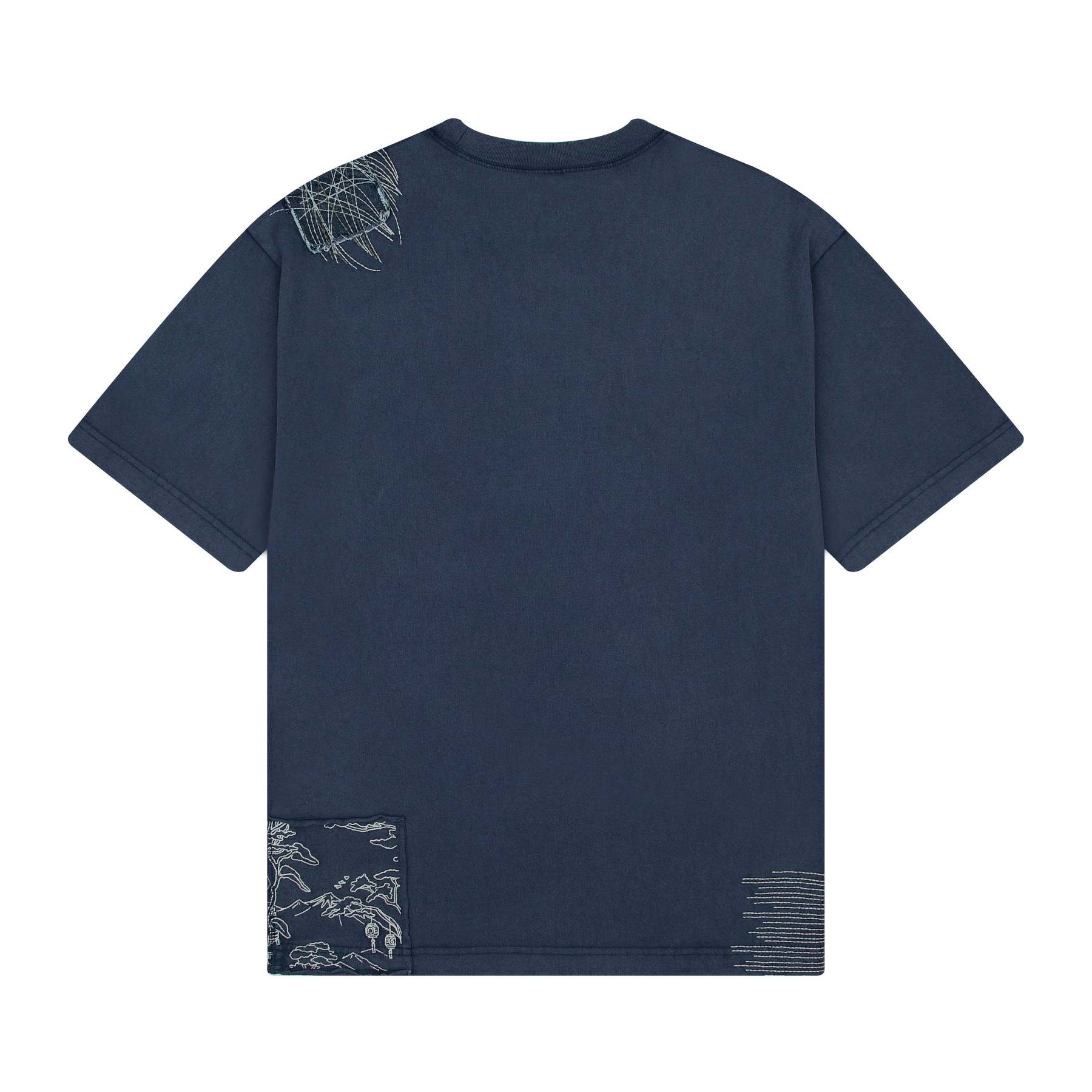 "sashiko" T Shirt navy-Fineriform