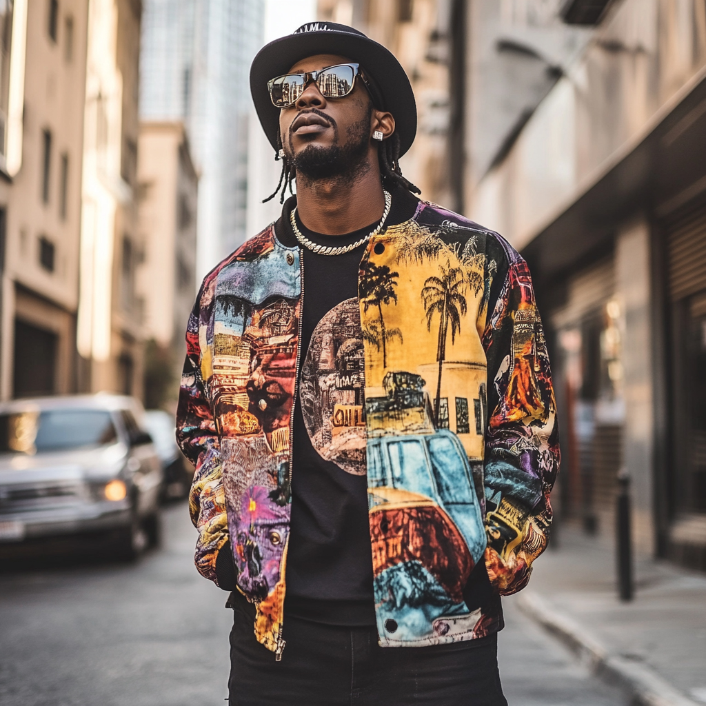 Hawaiian Holiday Pattern Casual Street Zip-Up Jacket-Fineriform