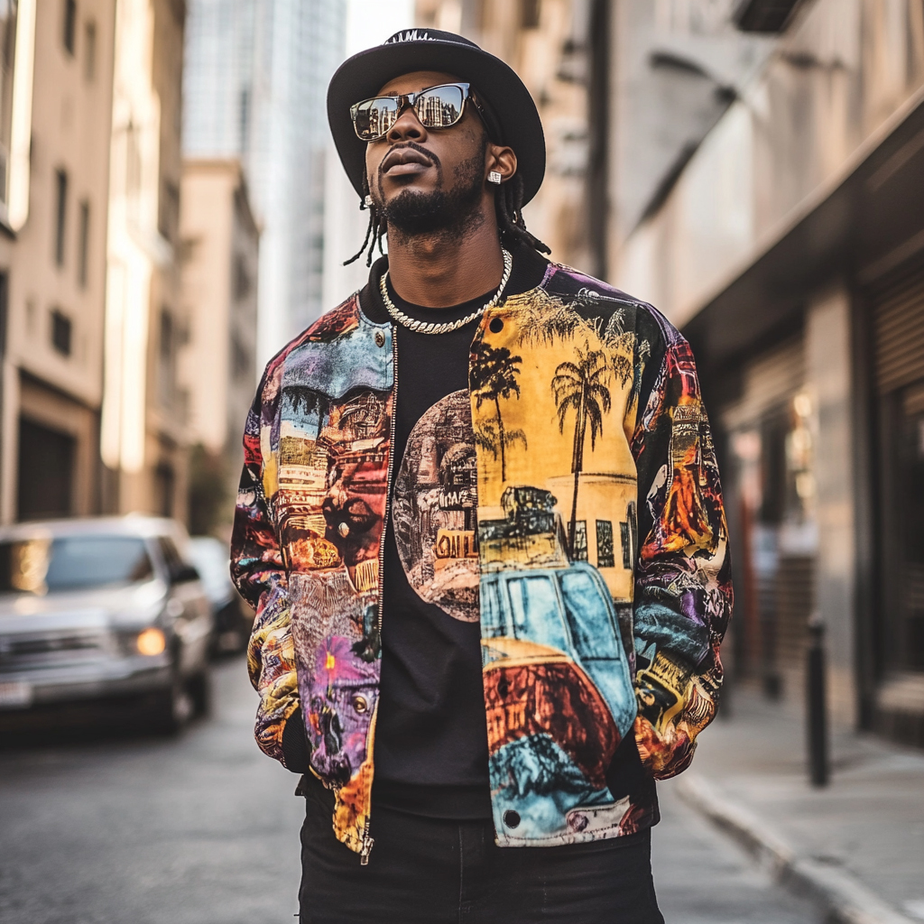 Hawaiian Holiday Pattern Casual Street Zip-Up Jacket-Fineriform