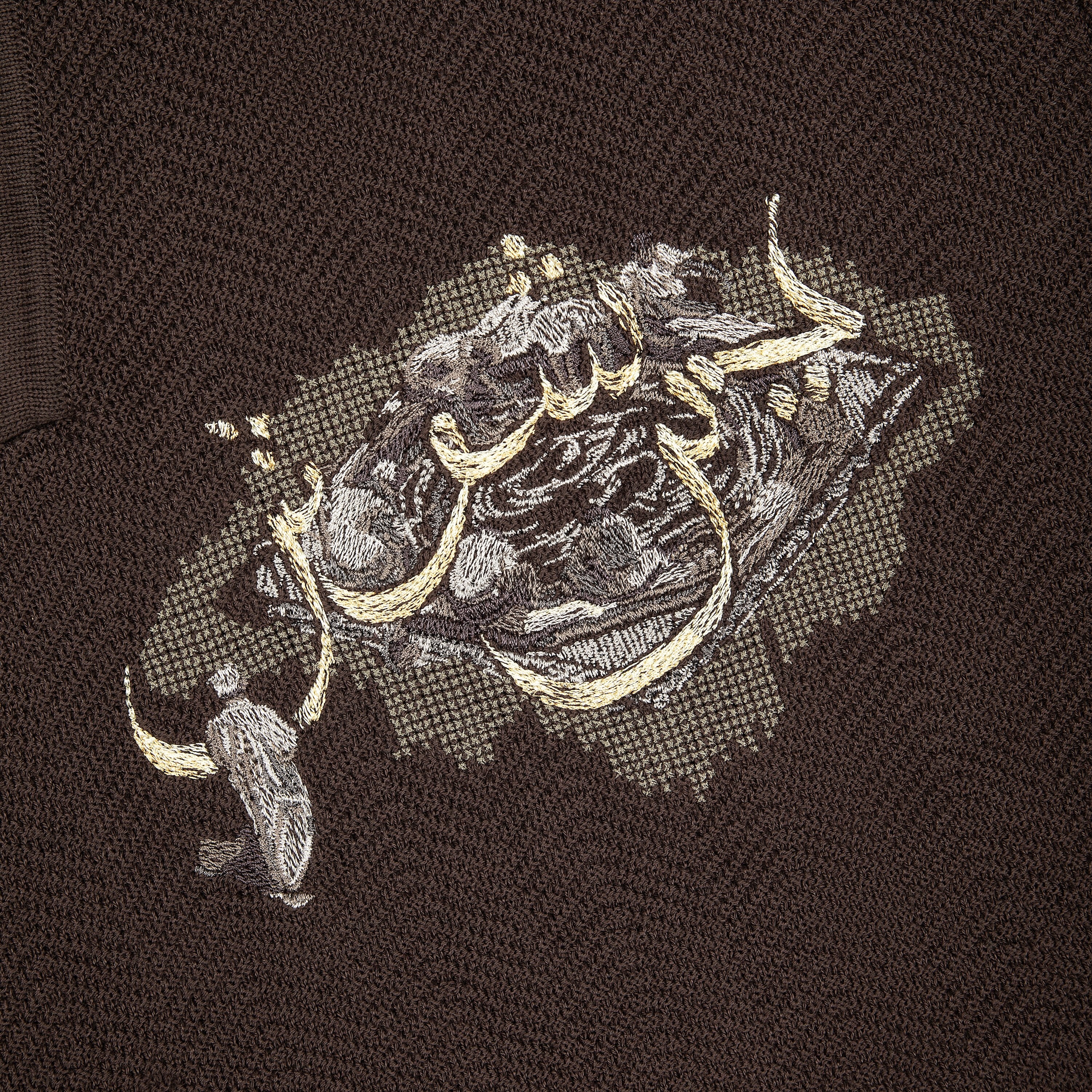 "aziza" polo Knit brown-Fineriform