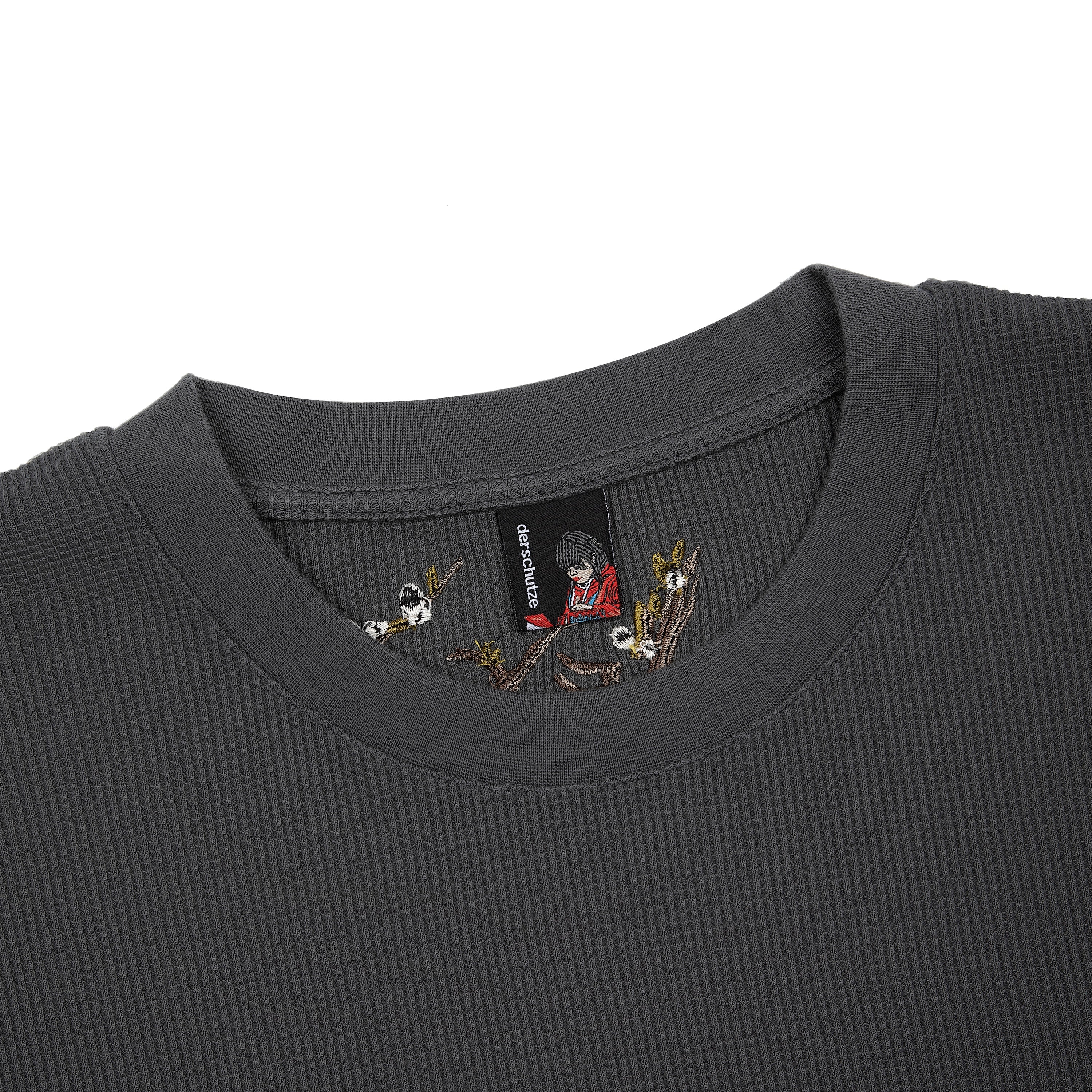 "blossom" waffle Longsleeve anthracite-Fineriform