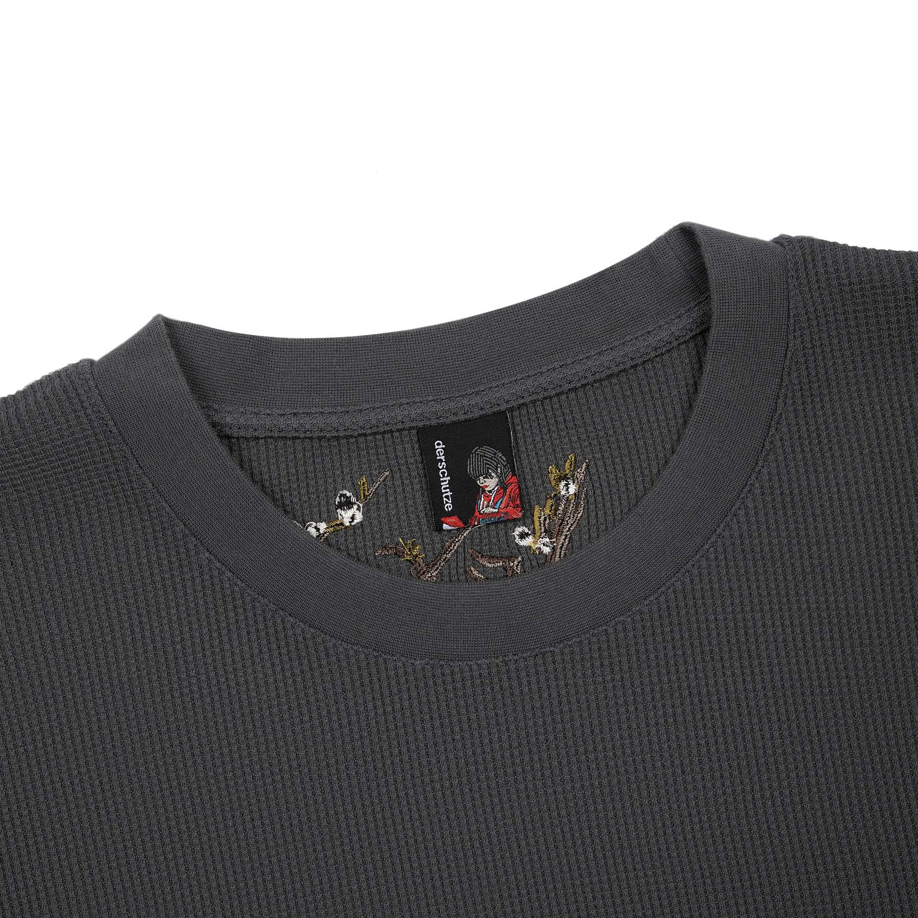 "blossom" waffle Longsleeve anthracite-Fineriform