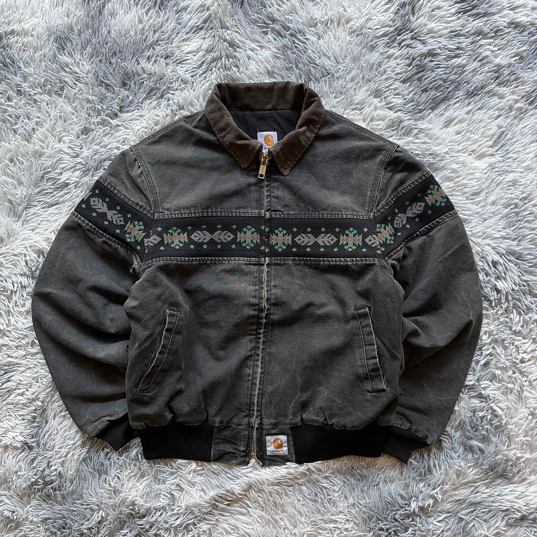 Vintage Tribal Zip-Up Warm Lined Jacket-Fineriform