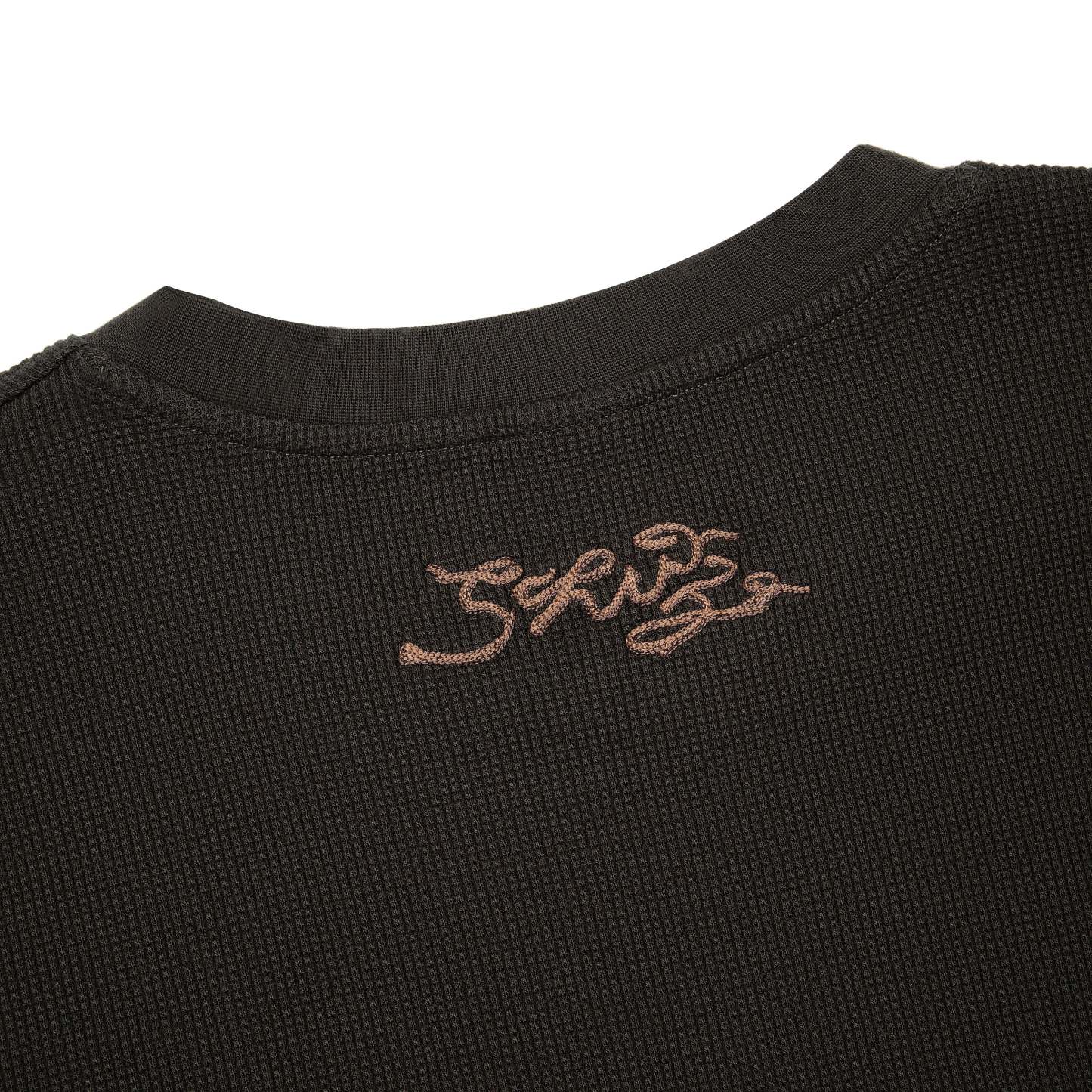 "NYC to RIO" waffle Longsleeve dark forest green-Fineriform