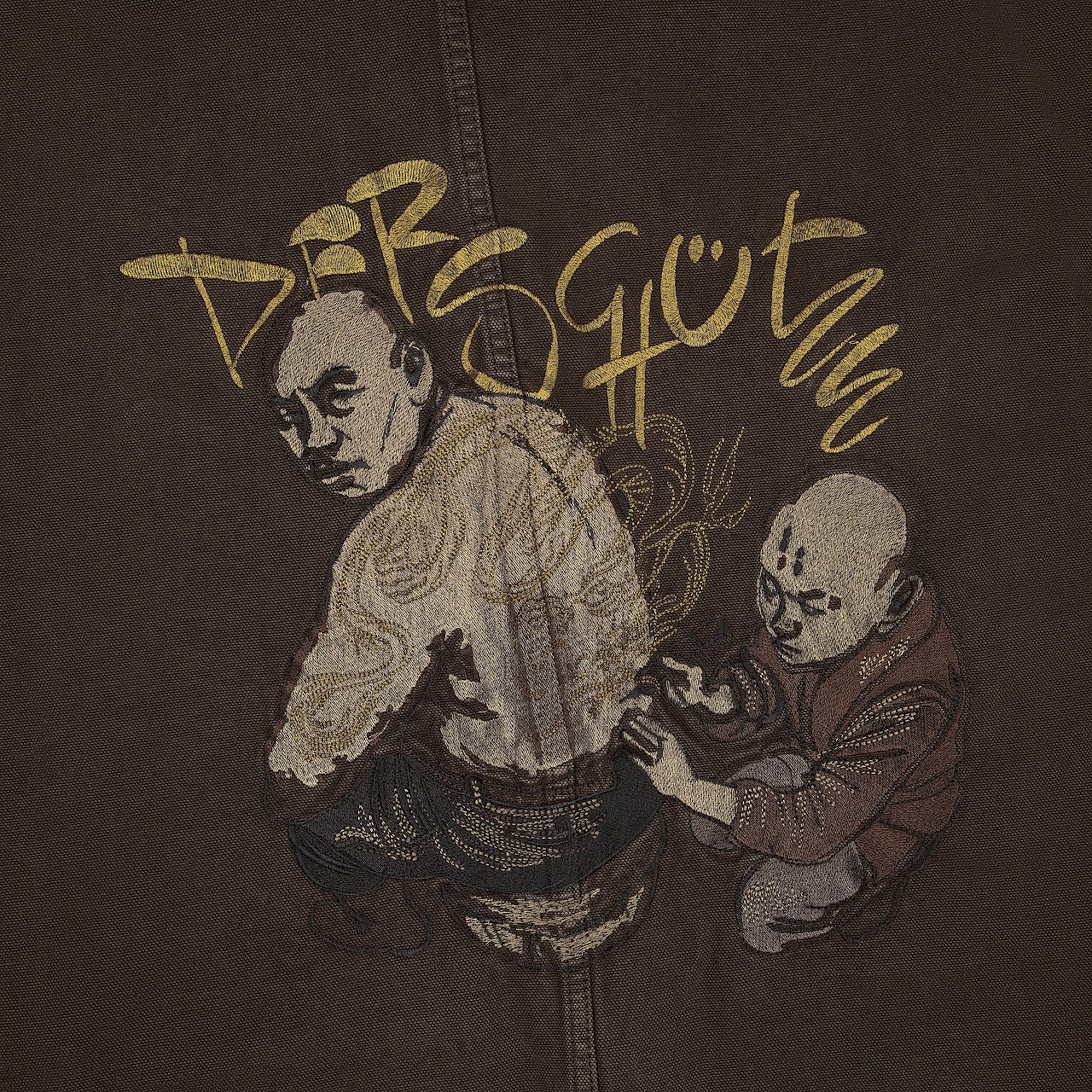 "yakuza" brown washed denim Jacket-Fineriform