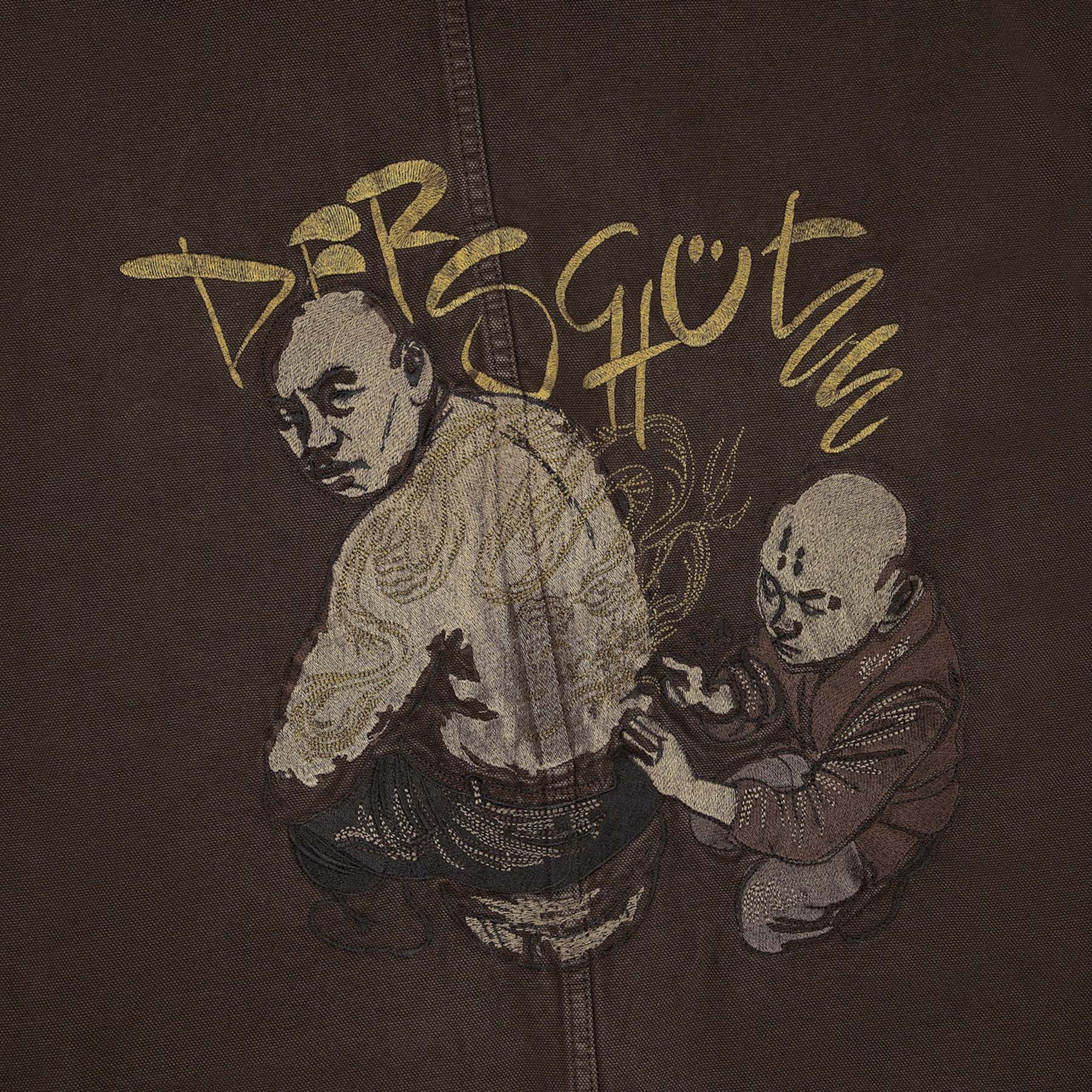 "yakuza" brown washed denim Jacket-Fineriform