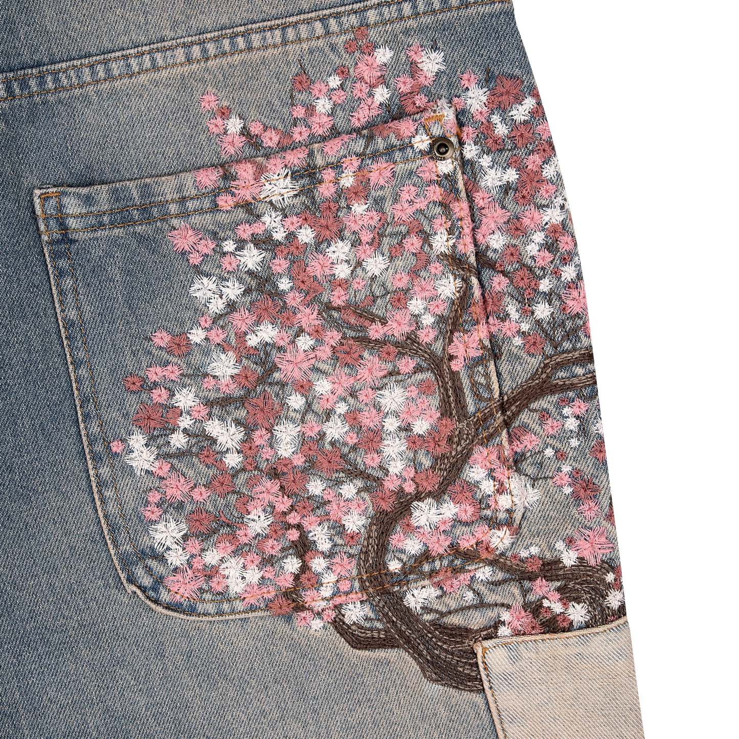 "blossom v2" patchwork Denim light blue-Fineriform