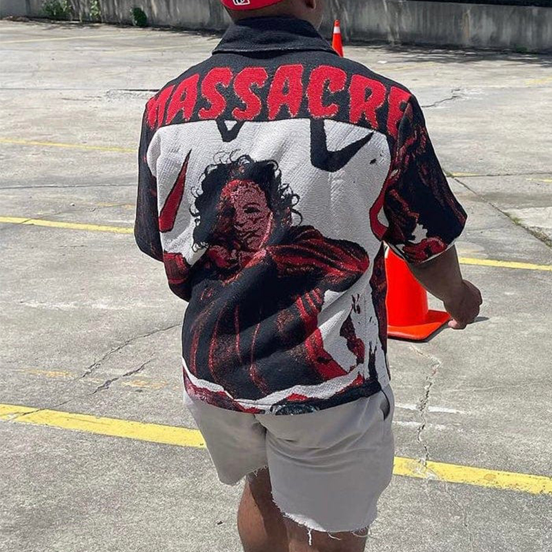 Vintage Horror Movie Tapestry Shirt Jacket-Fineriform