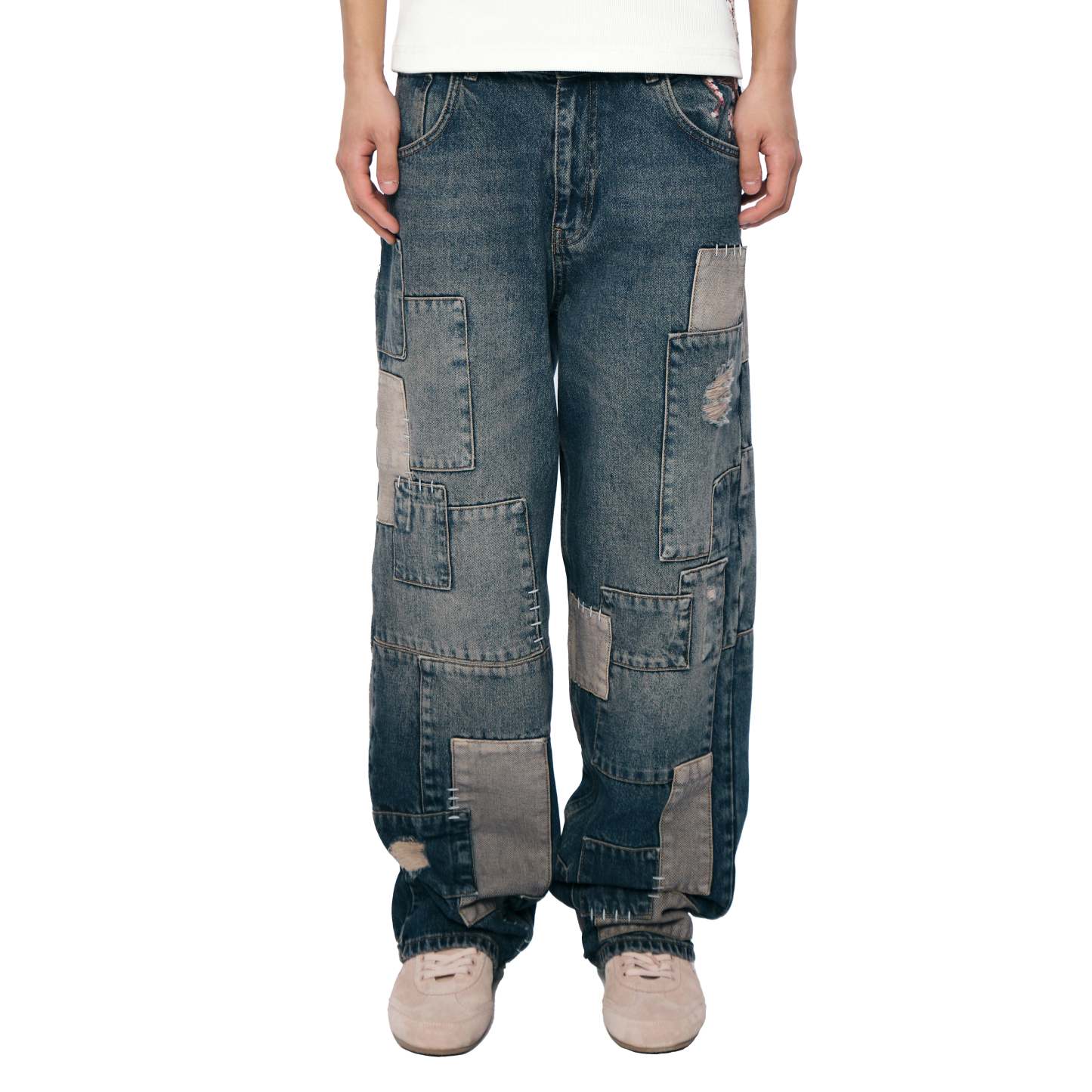 "blossom v2" patchwork washed Denim-Fineriform