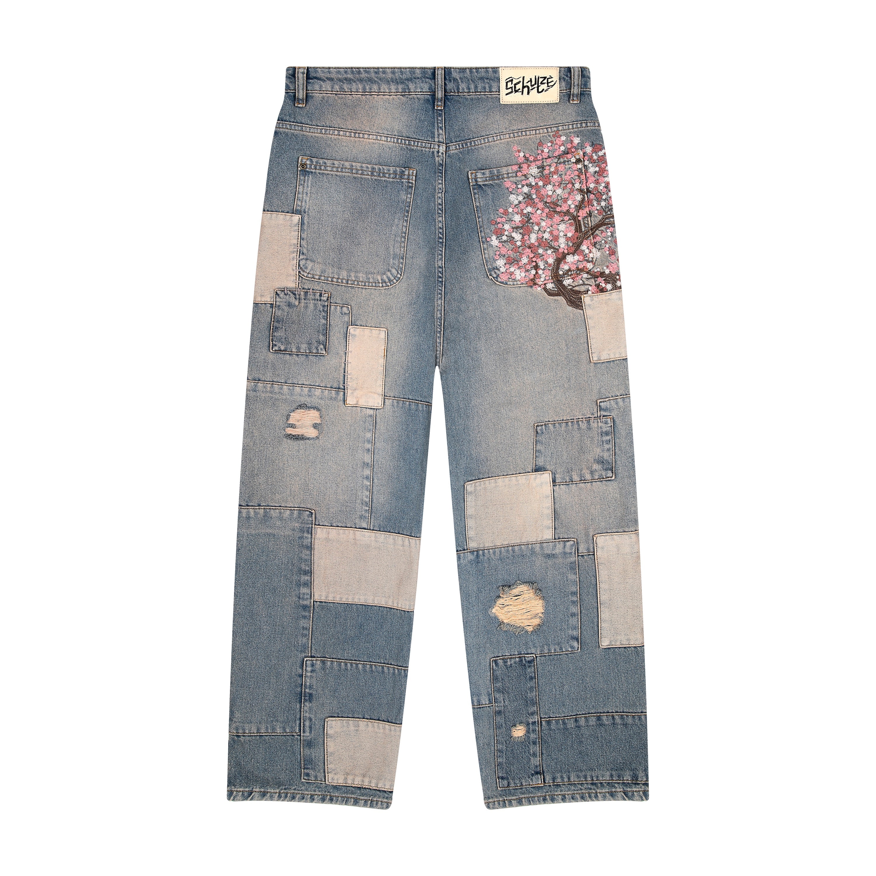 "blossom v2" patchwork Denim light blue-Fineriform