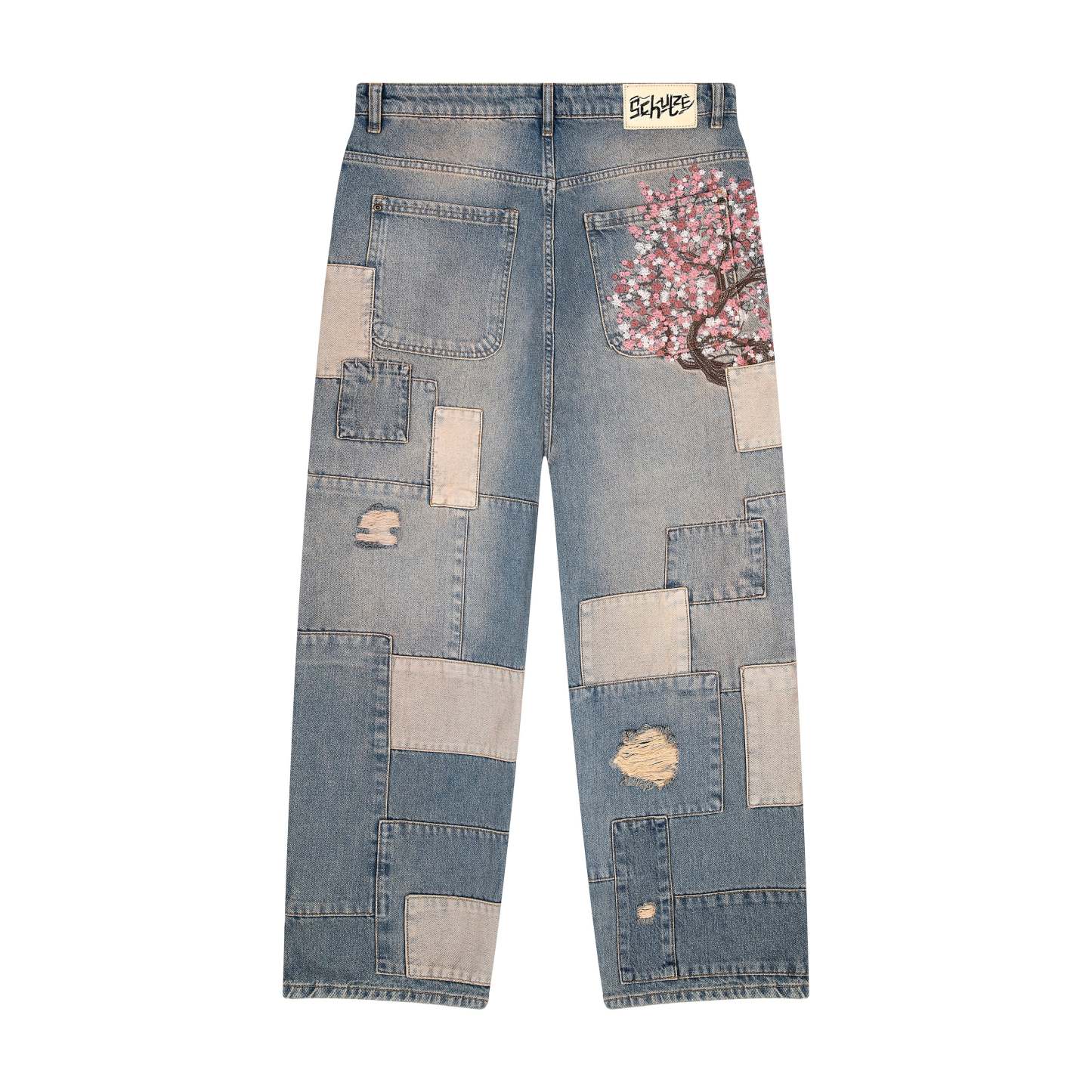 "blossom v2" patchwork Denim light blue-Fineriform