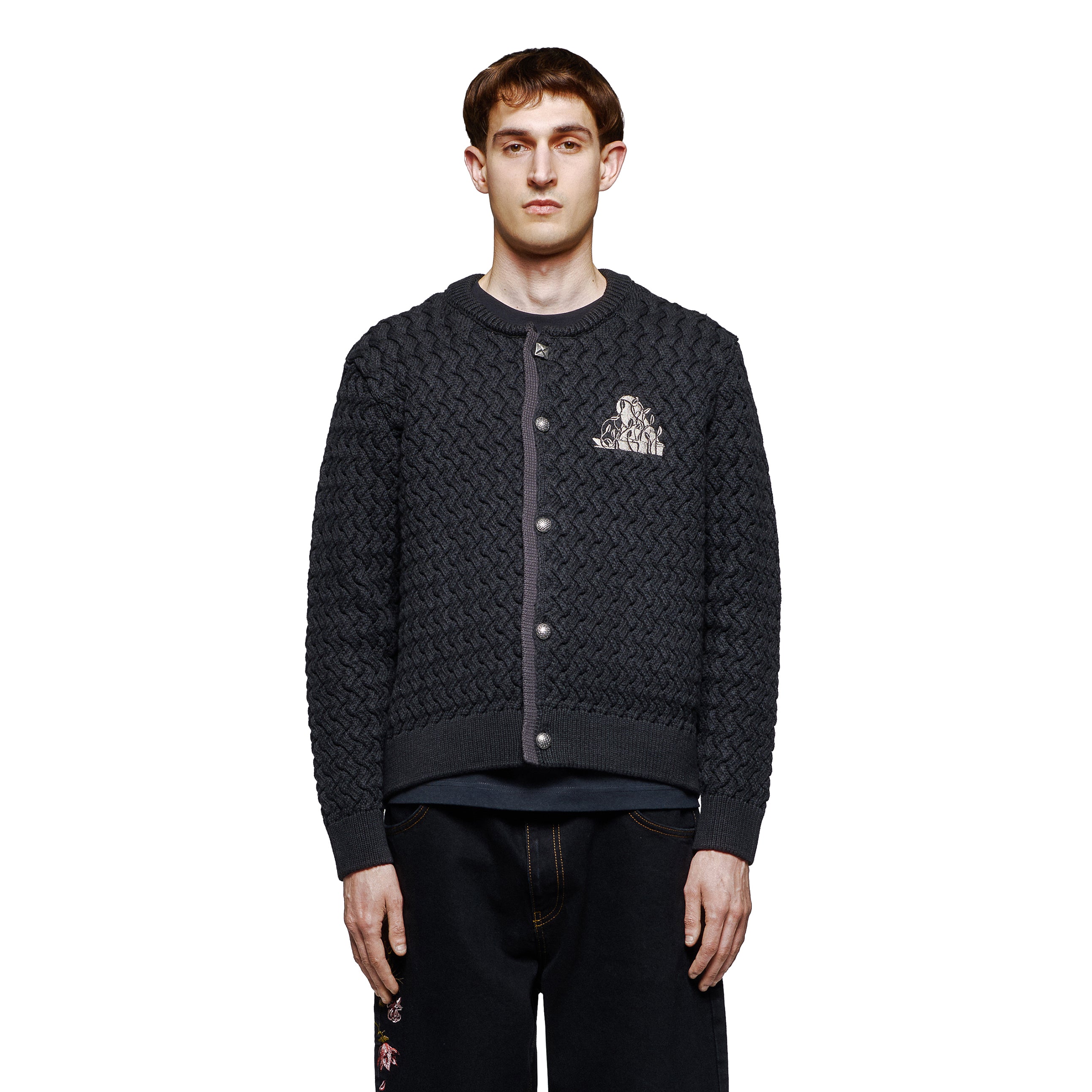 "garden of eden" Cardigan anthracite-Fineriform