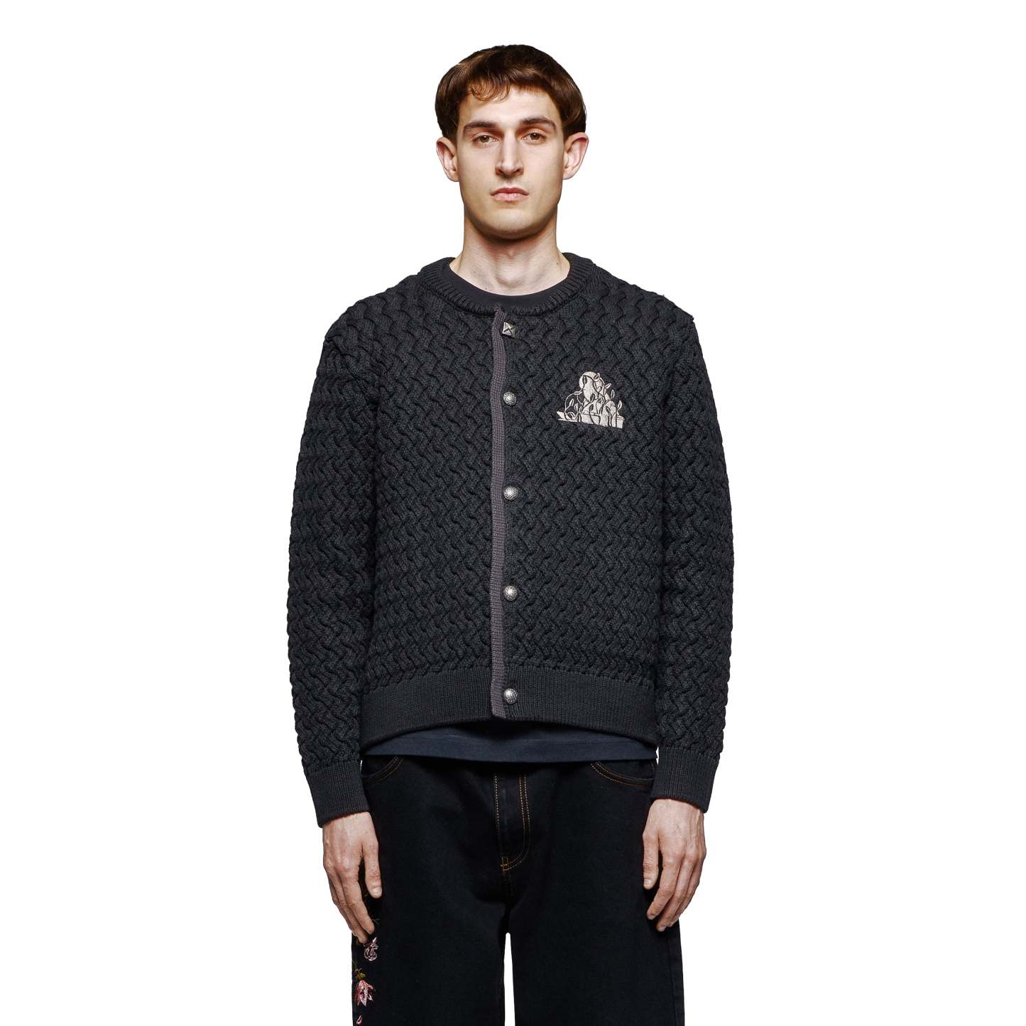 "garden of eden" Cardigan anthracite-Fineriform