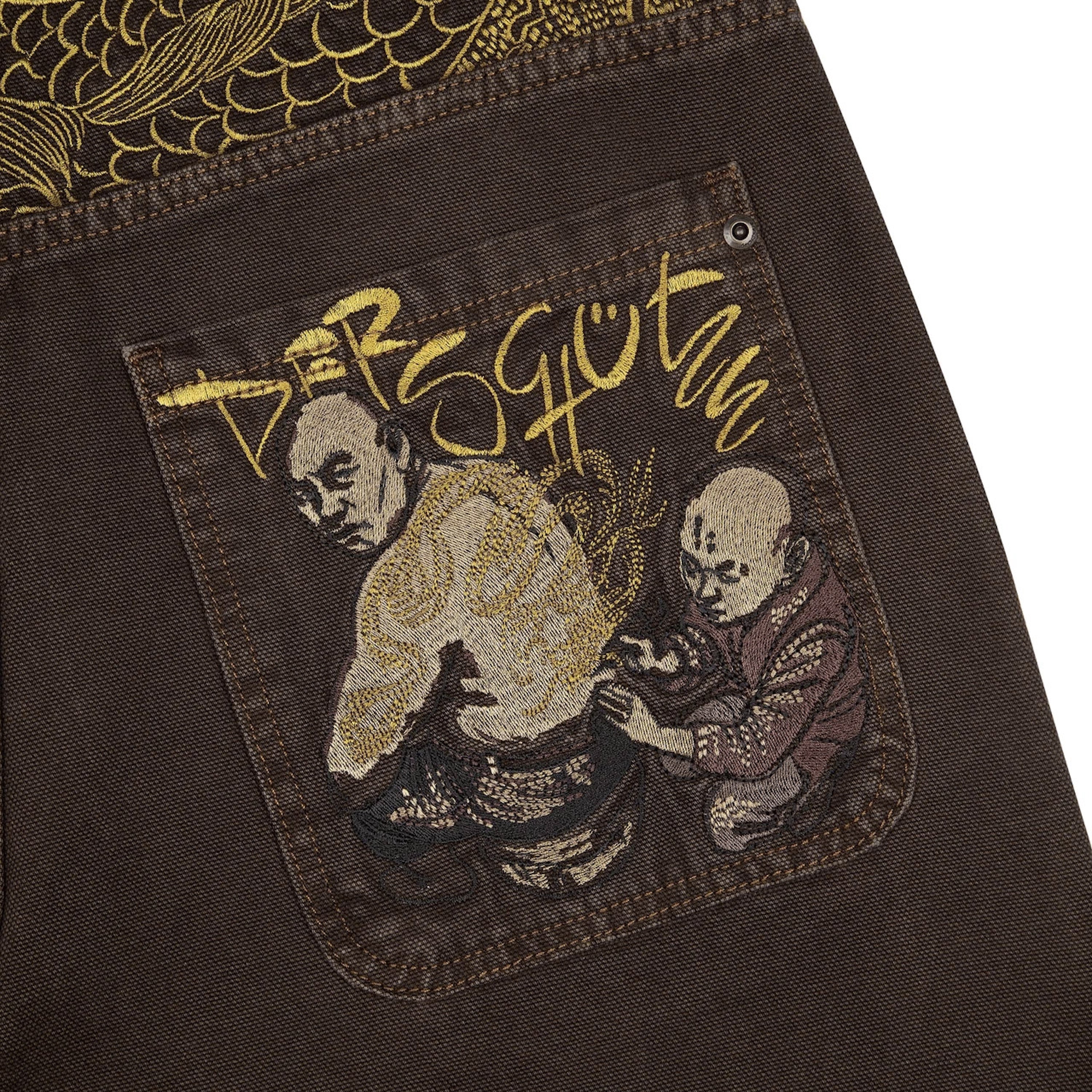 "yakuza" brown washed Denim-Fineriform