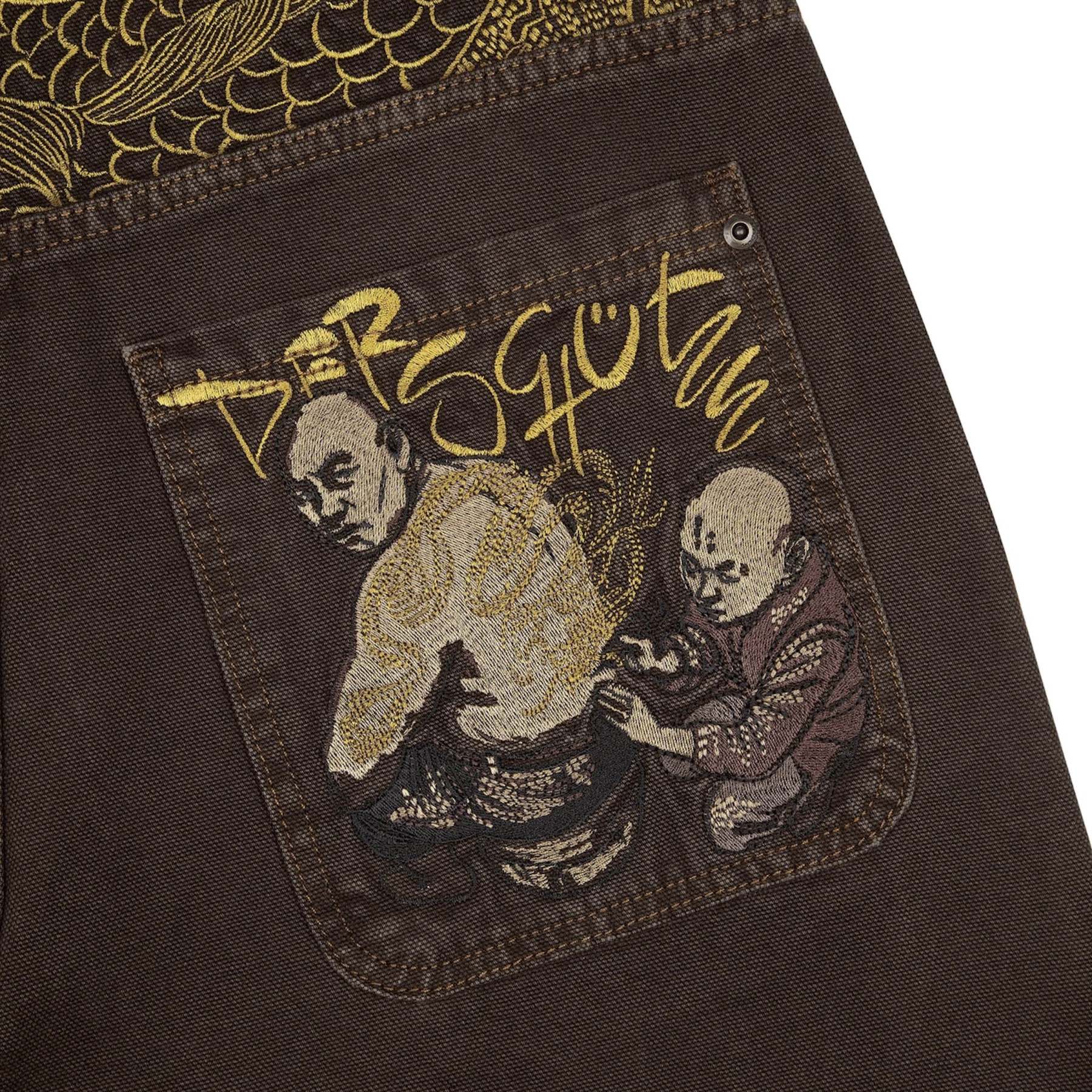 "yakuza" brown washed Denim-Fineriform