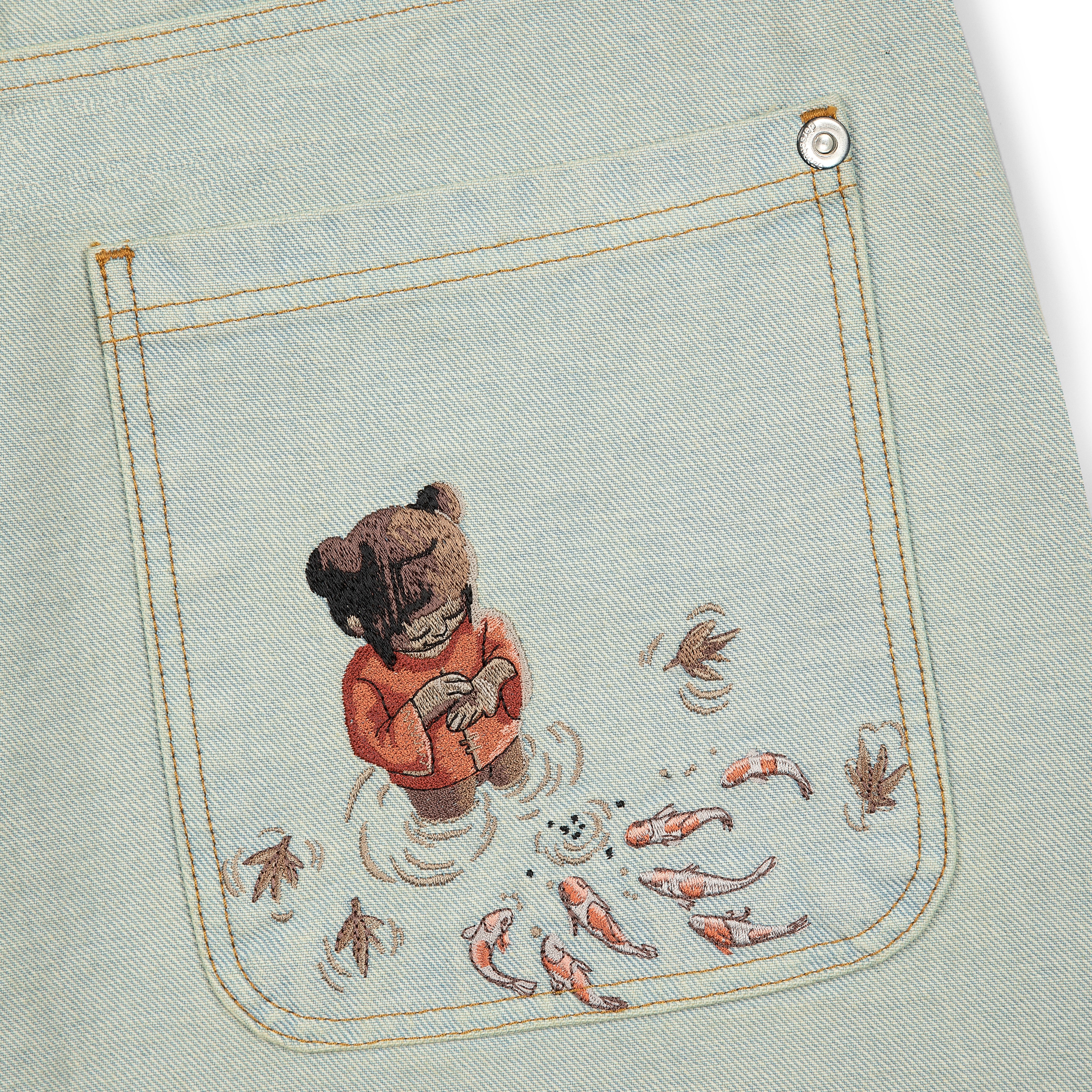 "koi fish" reverse denim-Fineriform
