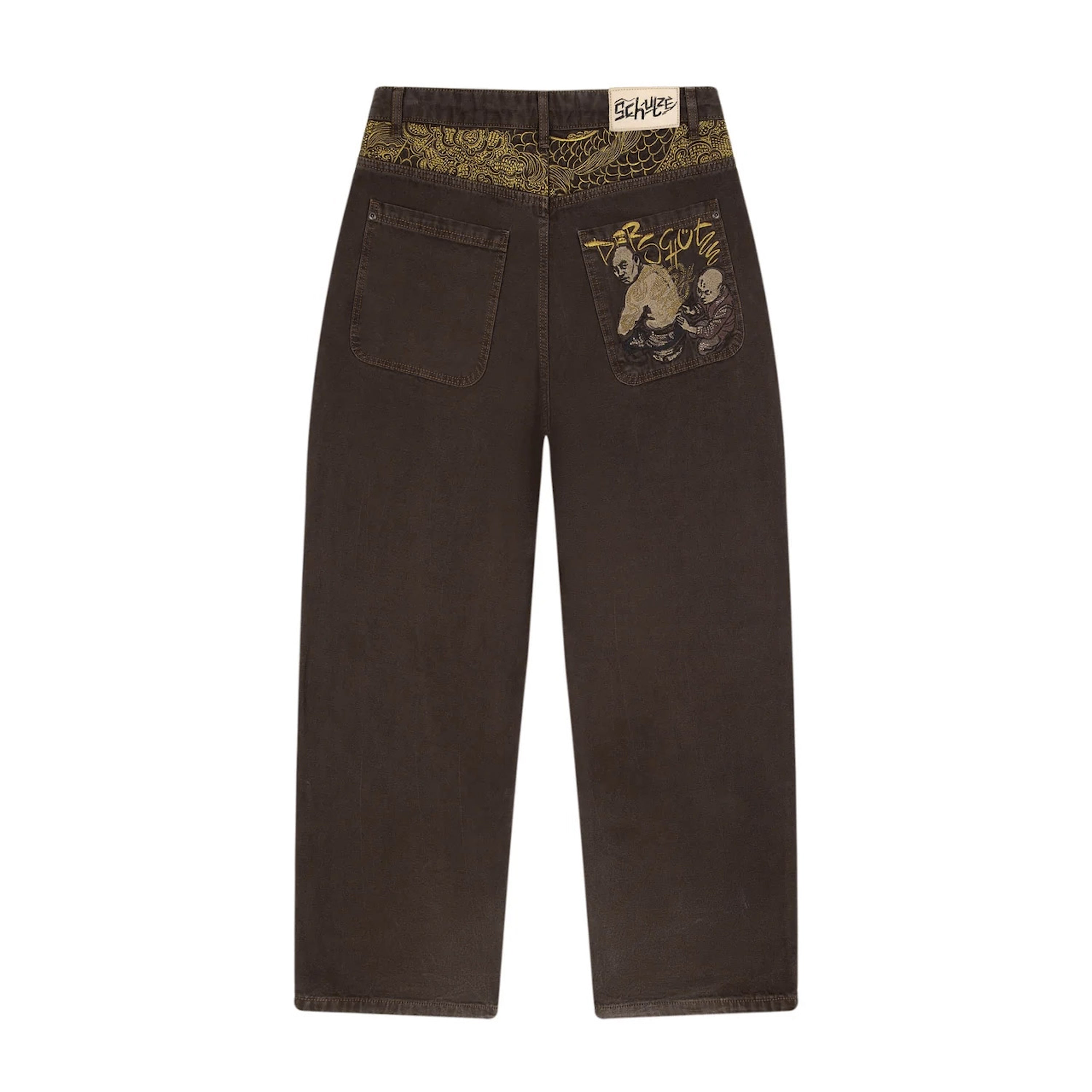 "yakuza" brown washed Denim-Fineriform