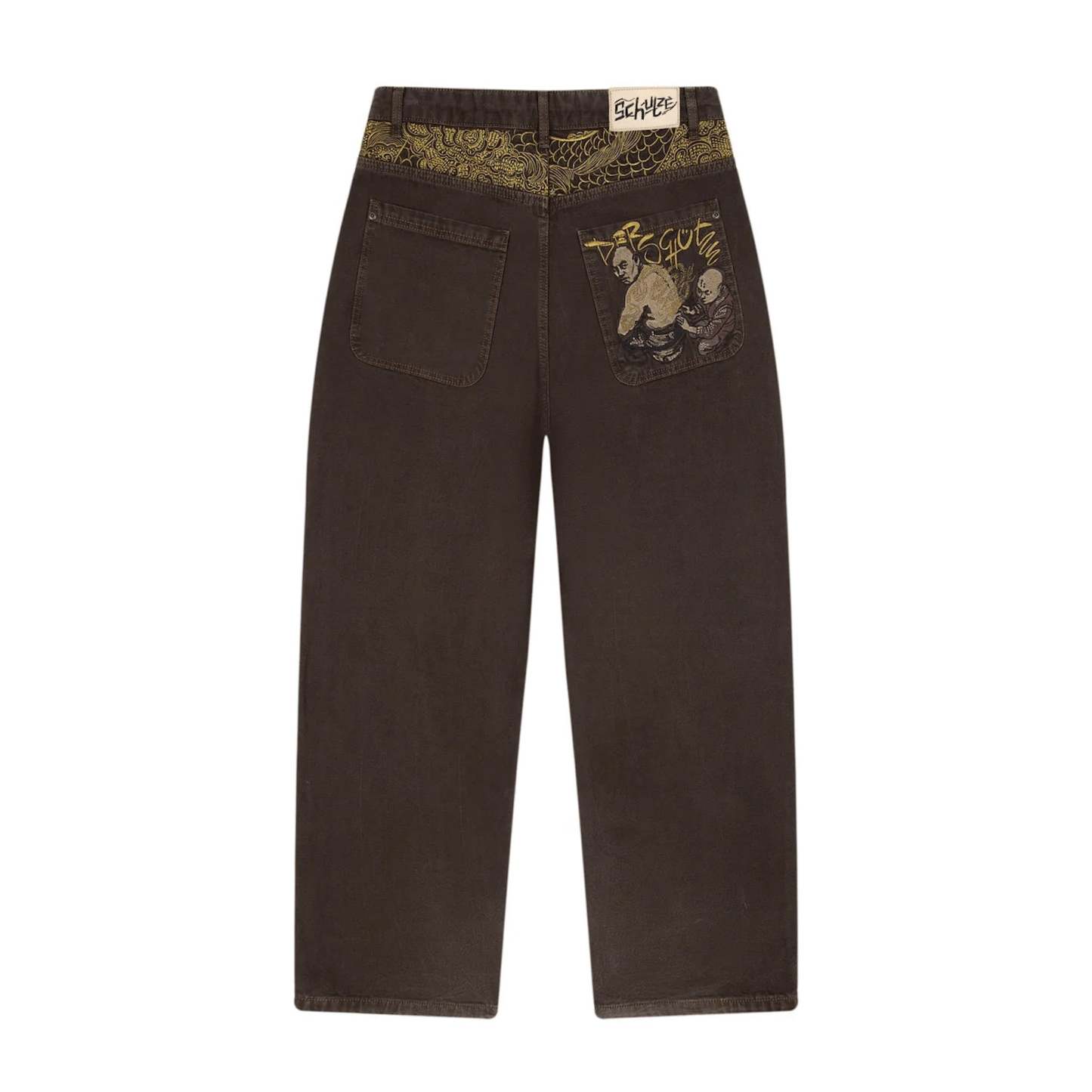 "yakuza" brown washed Denim-Fineriform