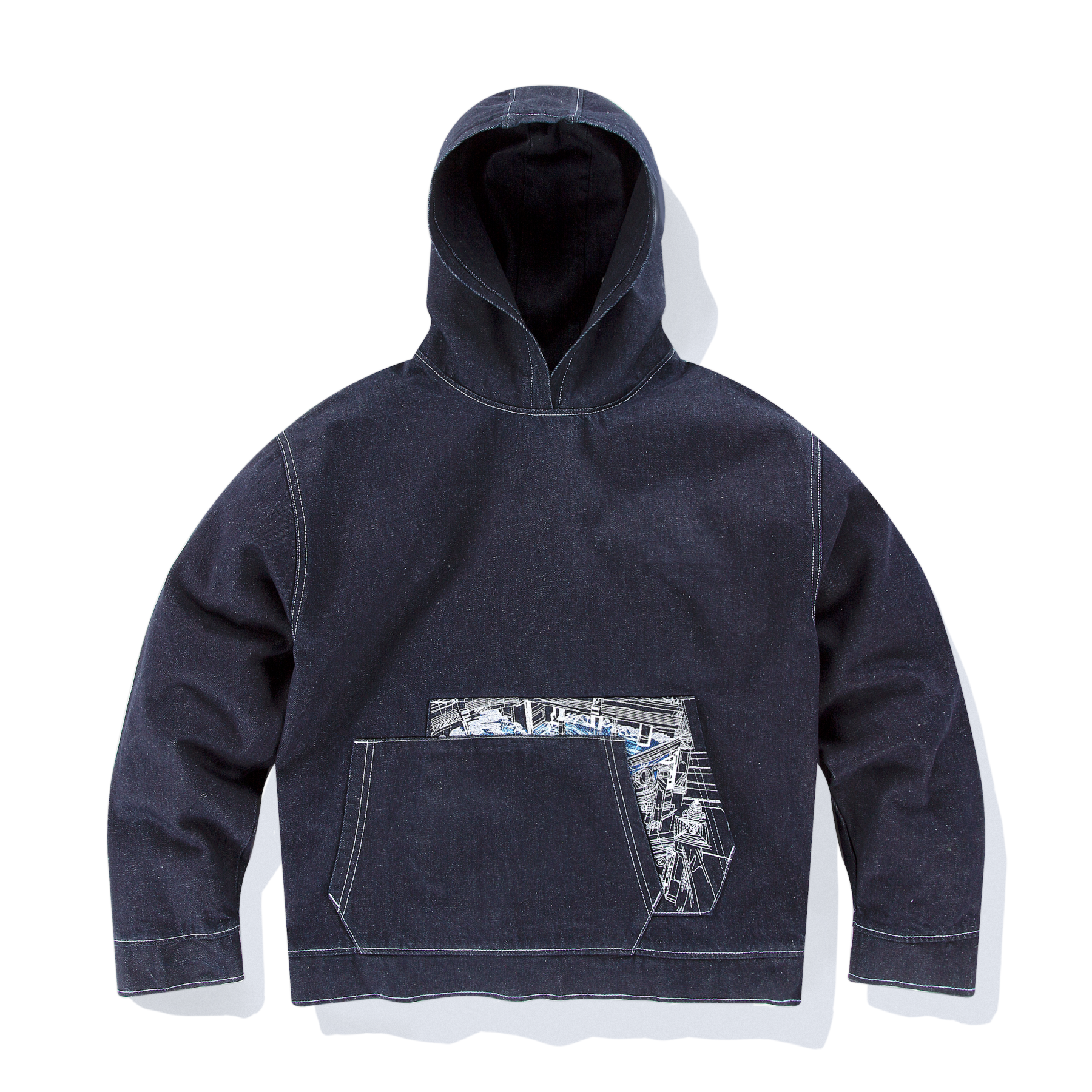 "titanic" Hoodie denim-Fineriform