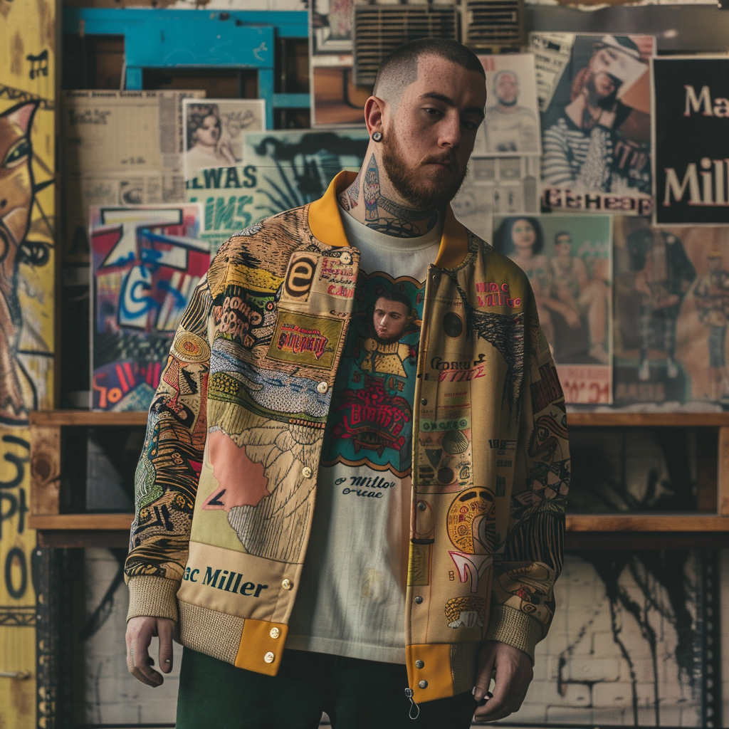 Casual Retro Colored Graffiti Street Jacket-Fineriform