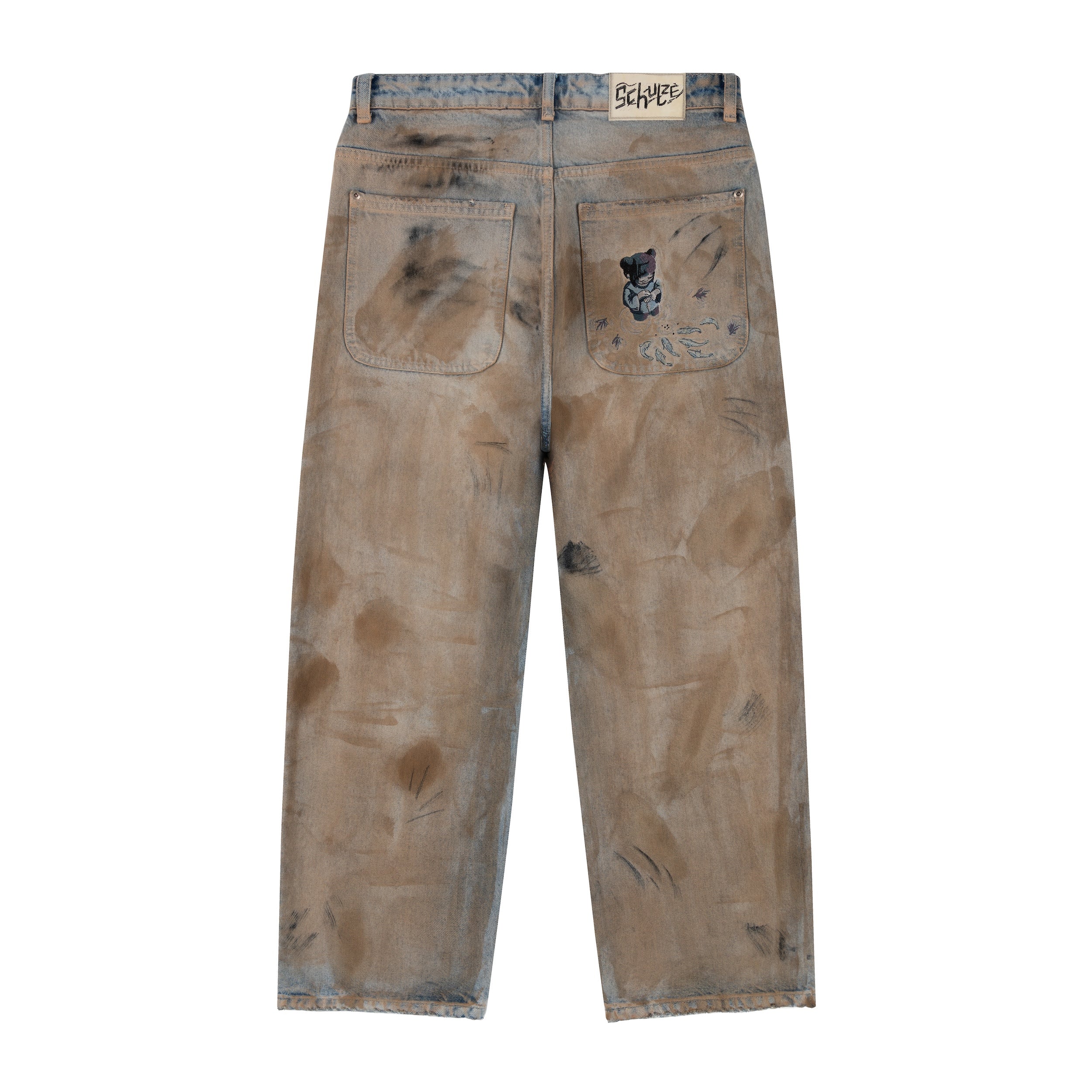 "koi fish v2" denim mud wash-Fineriform