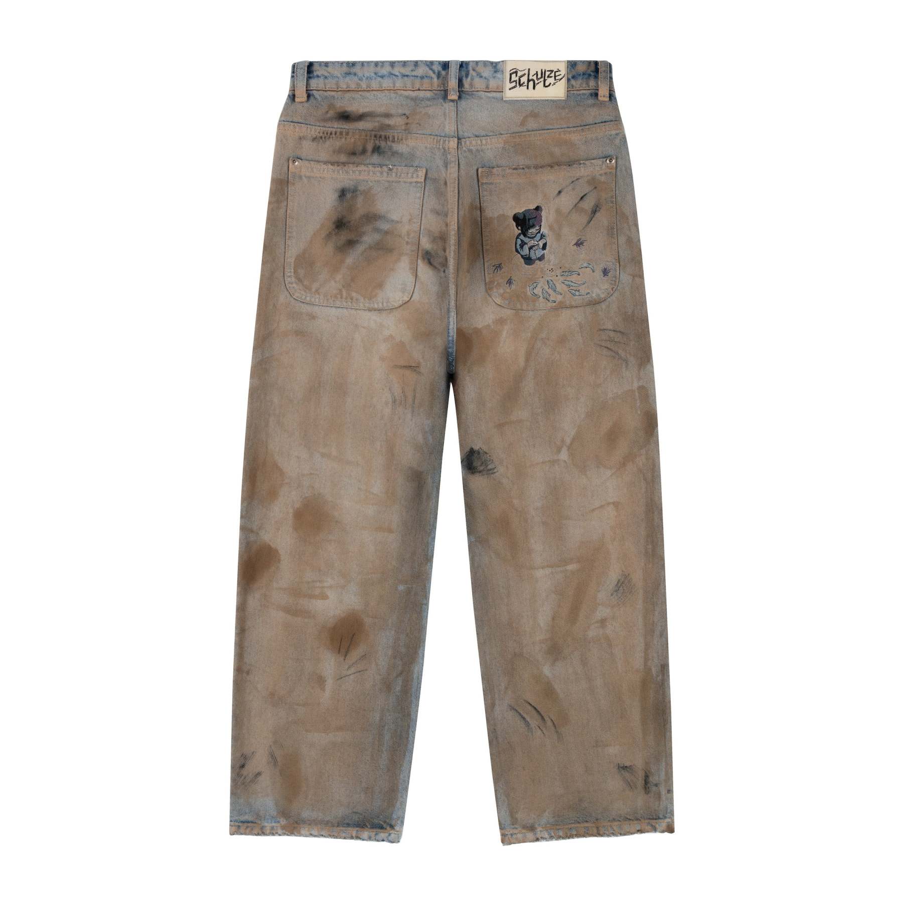"koi fish v2" denim mud wash-Fineriform
