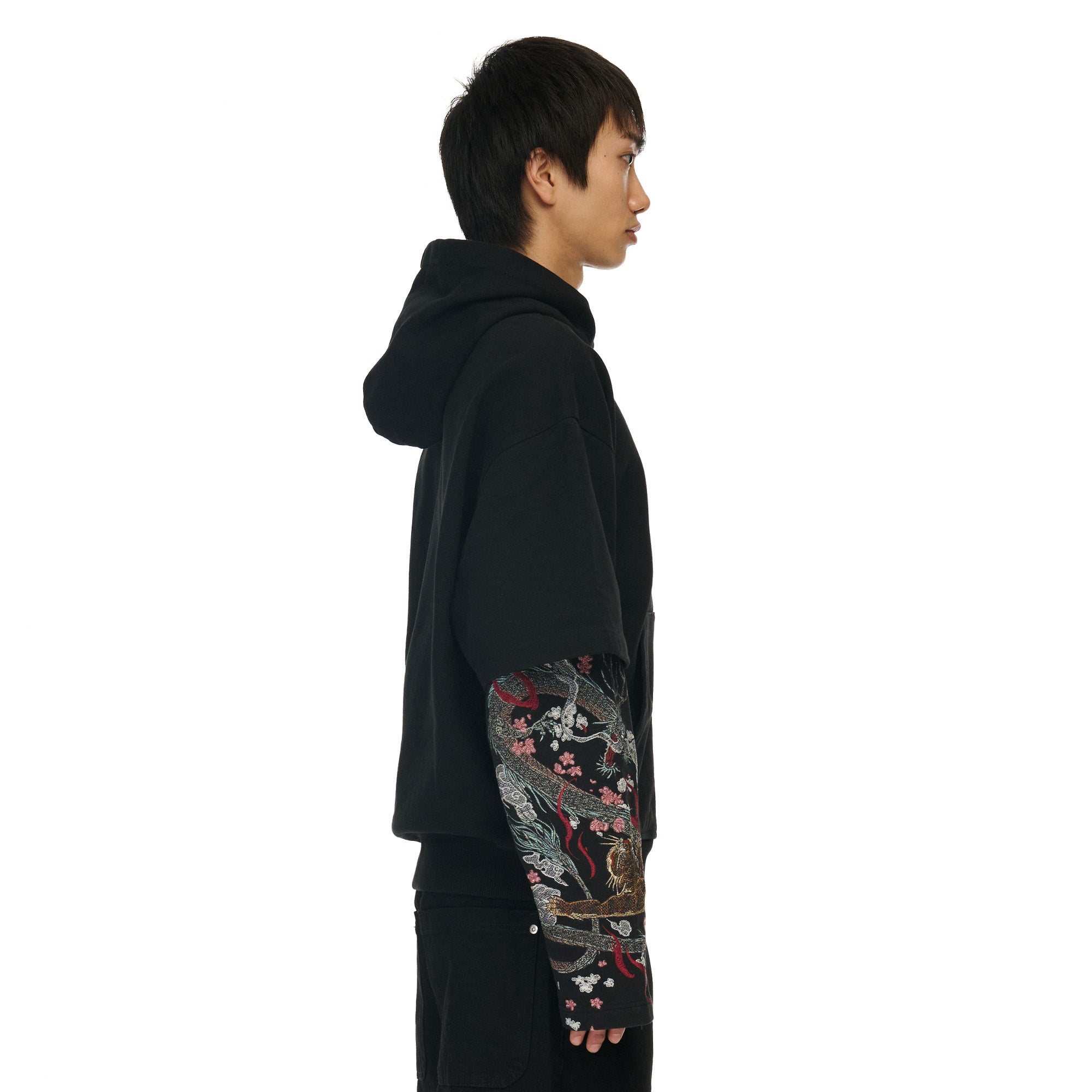 "yakuza" double sleeve Hoodie-Fineriform