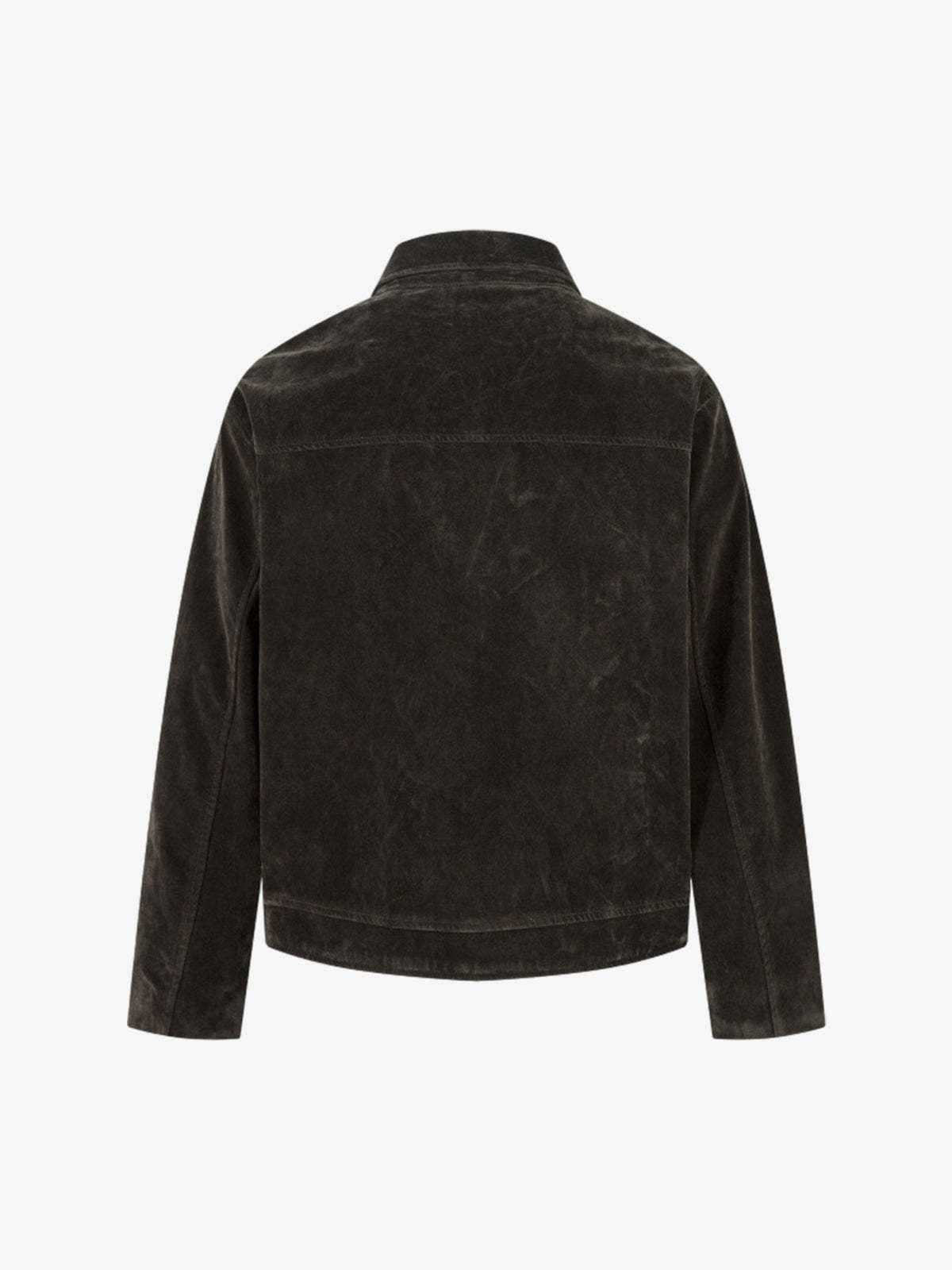 Retro Unique Metal Button Suede Lapel Bomber Jacket - 2538-Fineriform